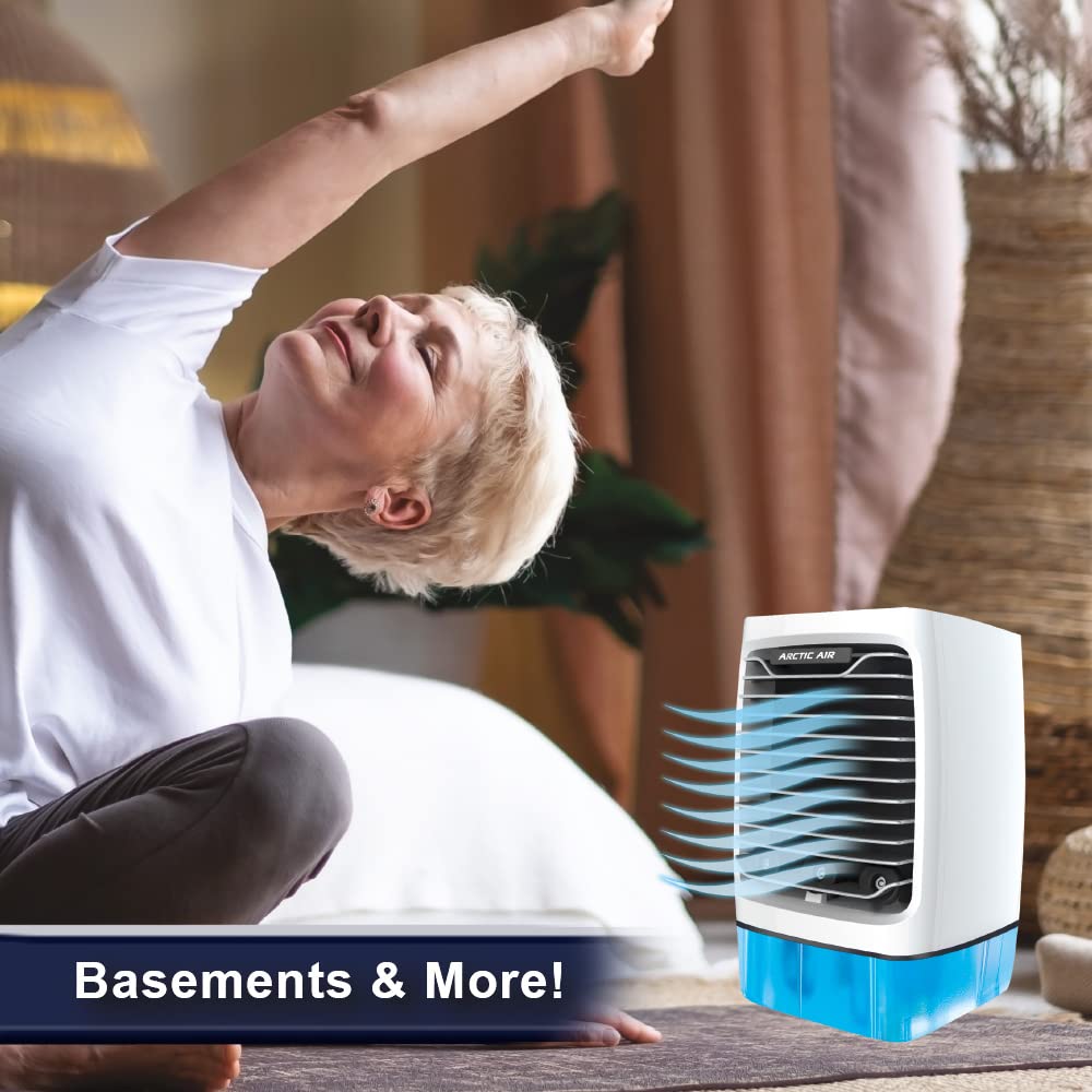 Arctic Air Chill Zone XL Portable Evaporative Air Cooler with Oscillating Fan - 4 Speed Settings, Auto-Off Timer, 16-Hour Cooling - Perfect for Bedroom, Living Room, Office & Outdoor Use - White