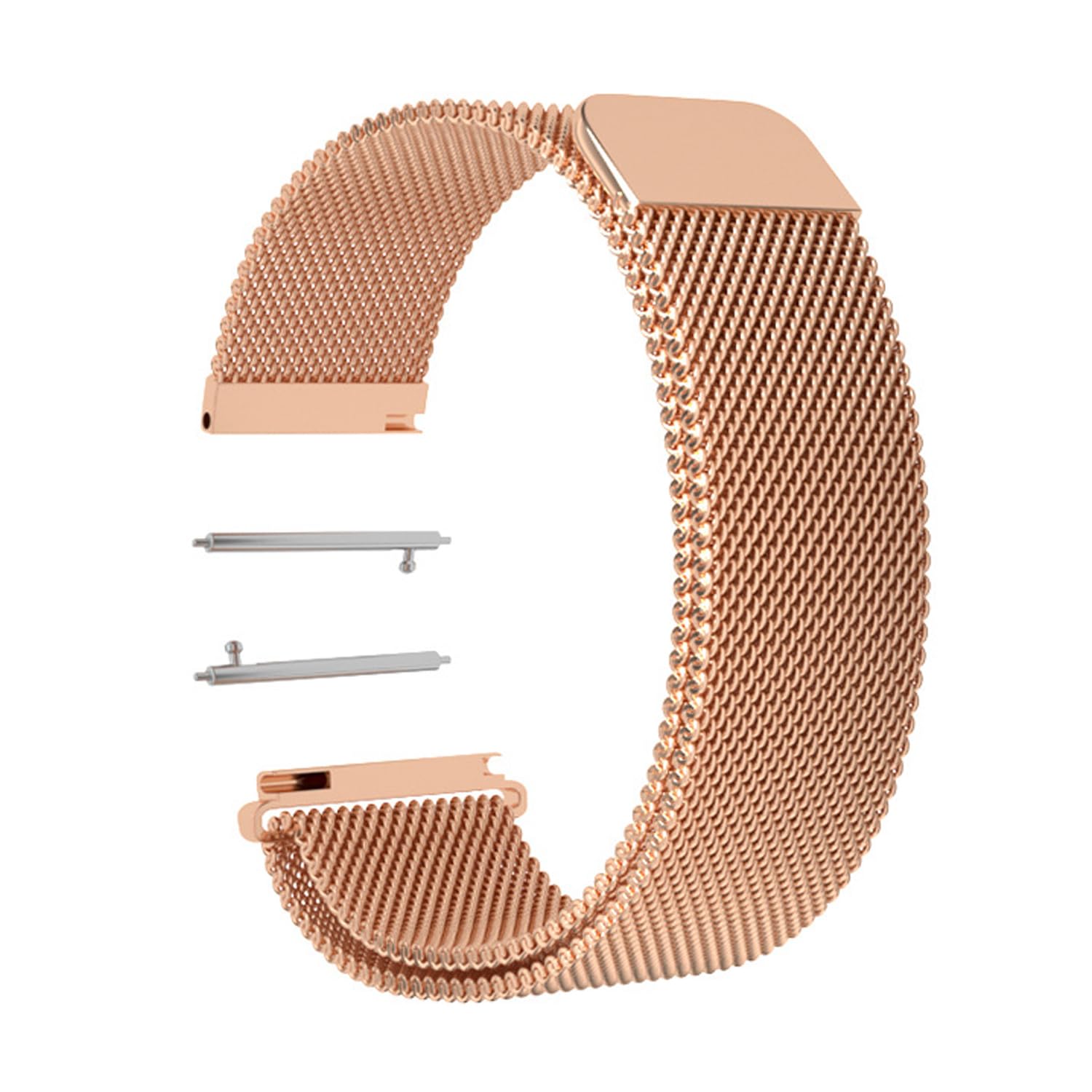 20mm 22mm Quick Release Magnetic Watch Band - Adjustable Stainless Steel Milanese Mesh Loop Strap with Magnetic Clasp for Apple Watch, Samsung, Fitbit - Perfect for Workout, Office & Daily Wear