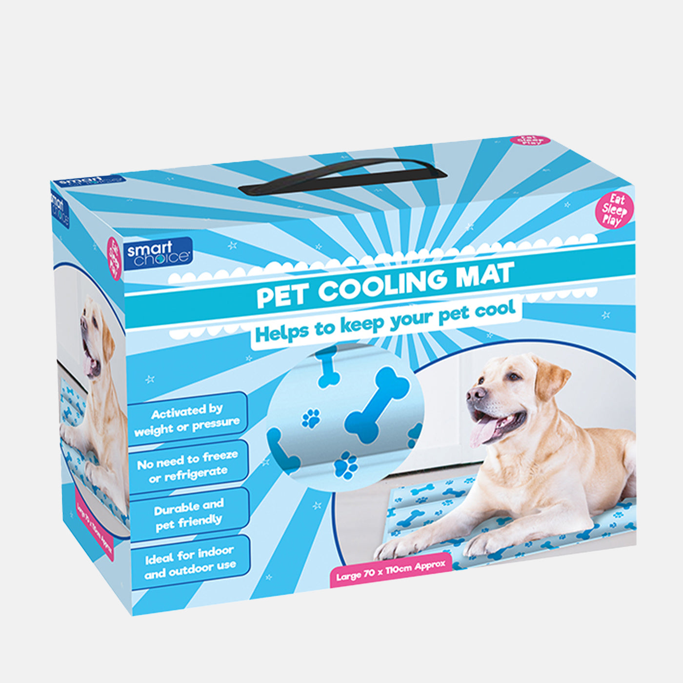 Smart Choice Pet Cooling Mat for Dogs & Cats - Self Cooling Gel Pad for Hot Weather, Travel & Outdoor Use