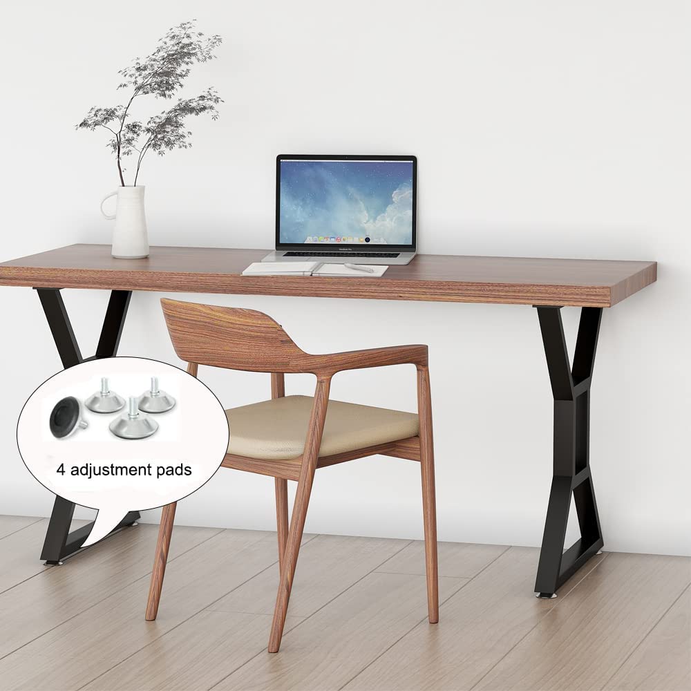 Heavy Duty Metal Table Legs - Industrial Style Desk & Furniture Legs Set of 2 (28