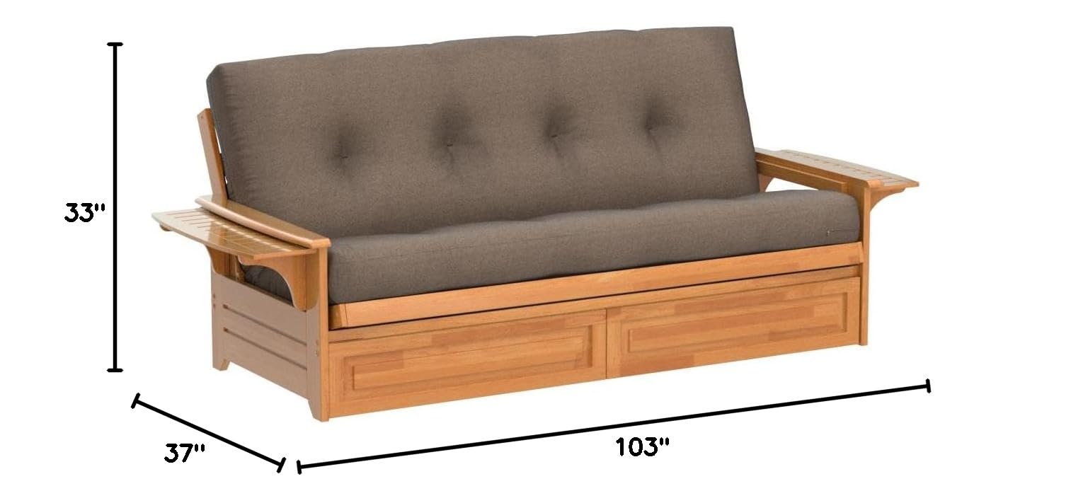 Lakefront Complete Futon Set with Drawers, Frame & 8