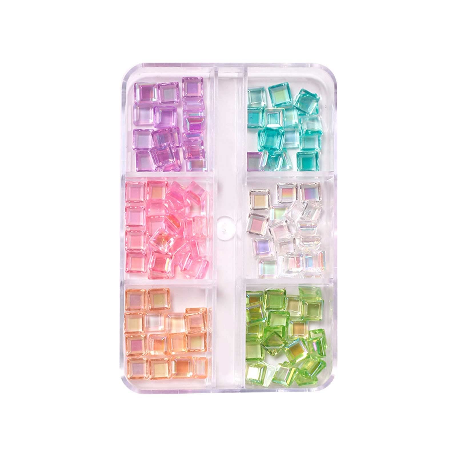 Pink & Blue Nail Rhinestones - Mixed Colors & Multi-Shaped Crystals for Nail Art DIY - Glass Gems, Beads & Studs for Nail Decor, Crafts & Jewelry Making - Perfect for Manicures, Pedicures & Nail Salon Designs (One Size)