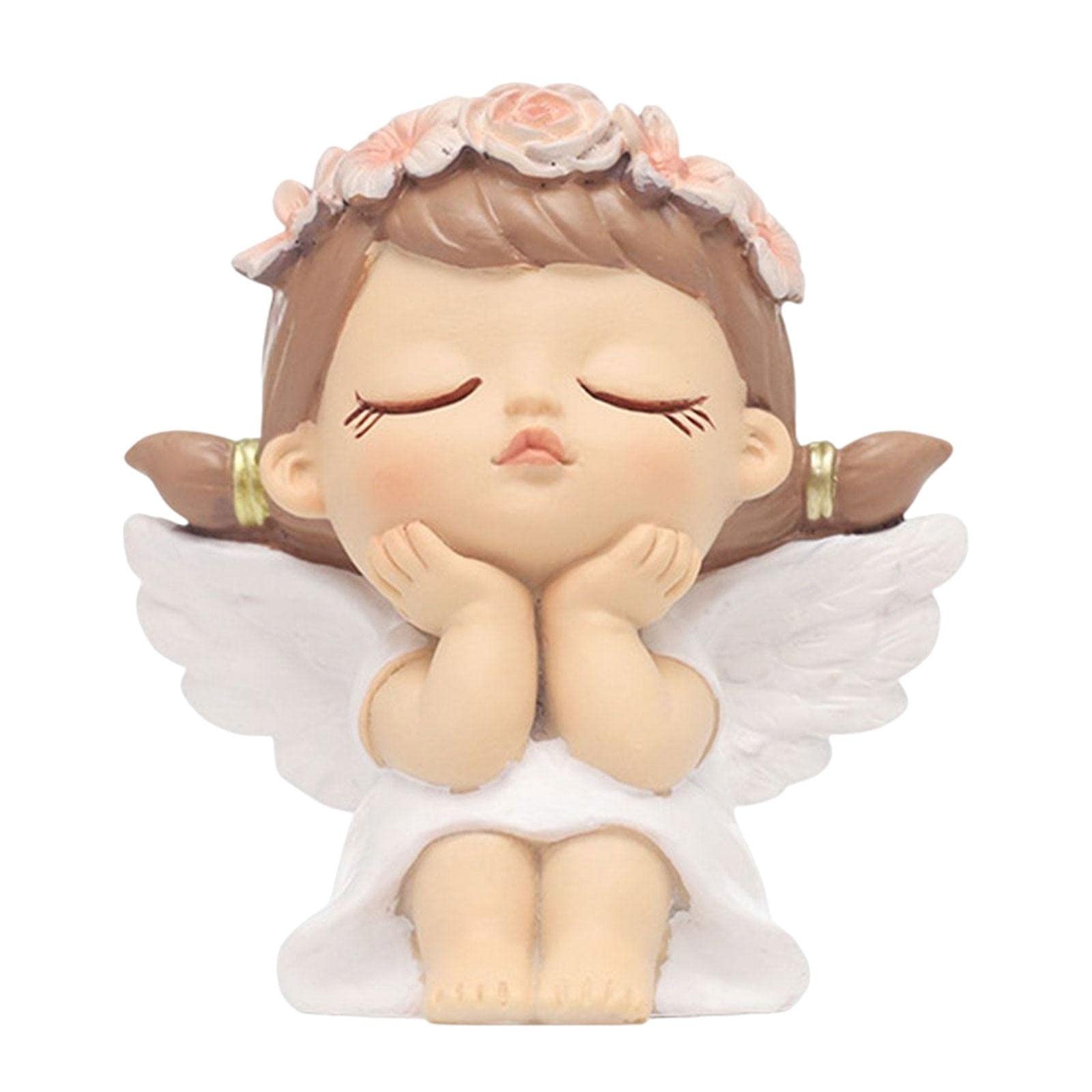 Angel Girl Figurine - White Car Dashboard Ornament, Shelf & Desktop Decor for Bedroom, Office, Cake Topper | MagiDeal Home & Car Interior Decoration