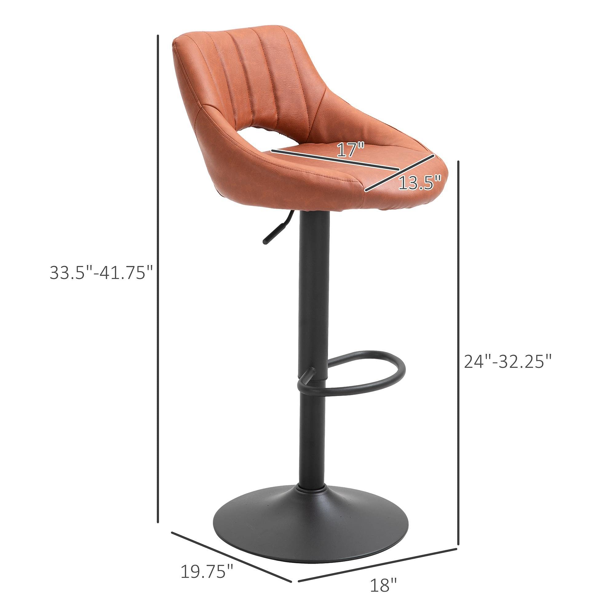 Adjustable Swivel Bar Stools Set of 2 - Modern Kitchen Island Chairs for Dining & Entertaining