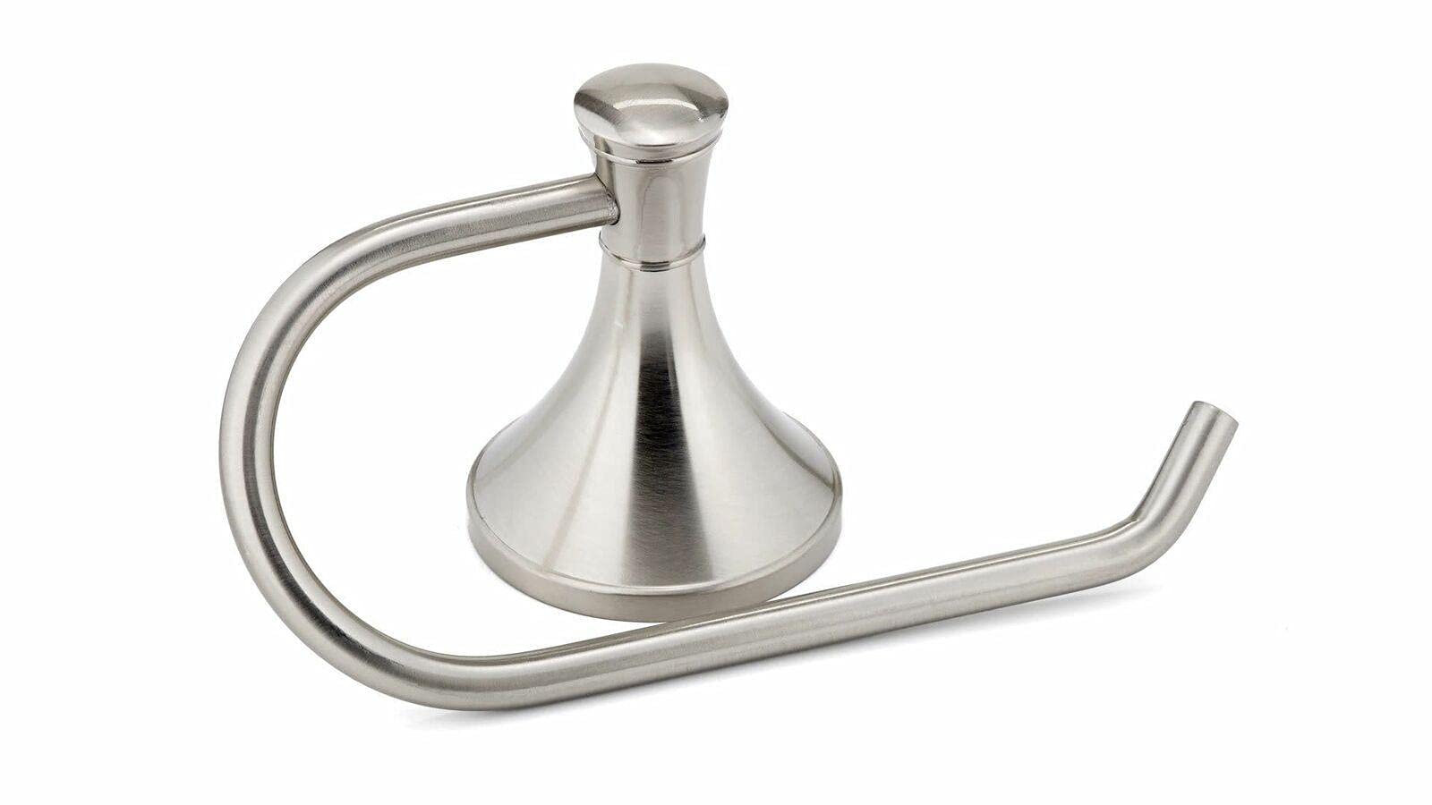 Nickel Wall Mounted Toilet Paper Holder - Rustproof Bathroom Tissue Roll Stand with Easy Installation for Home, Hotel & Office Restroom Organization