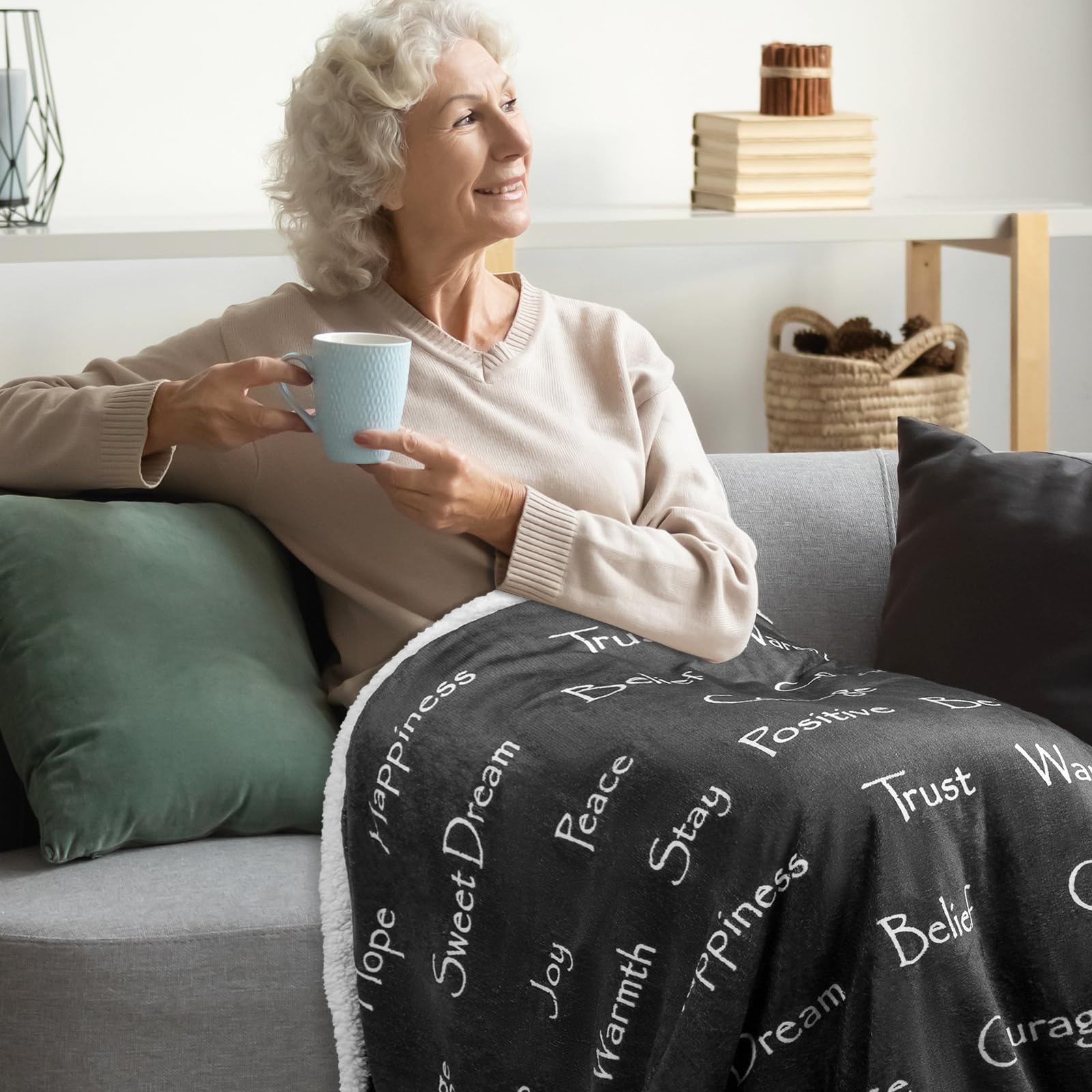 BESTSWEETIE Soft Sherpa Comfort Blanket for Women & Men - 50