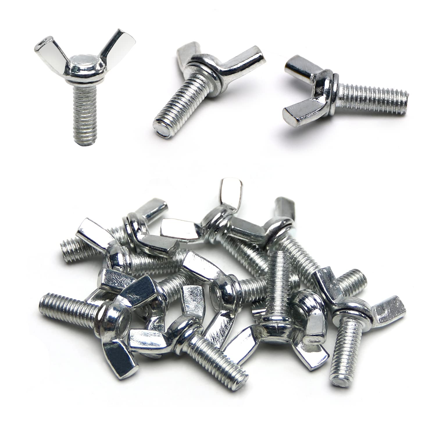 M6x16mm Wing Screws Bolts 10Pcs - Carbon Steel Thumb Screws for DIY & Machinery