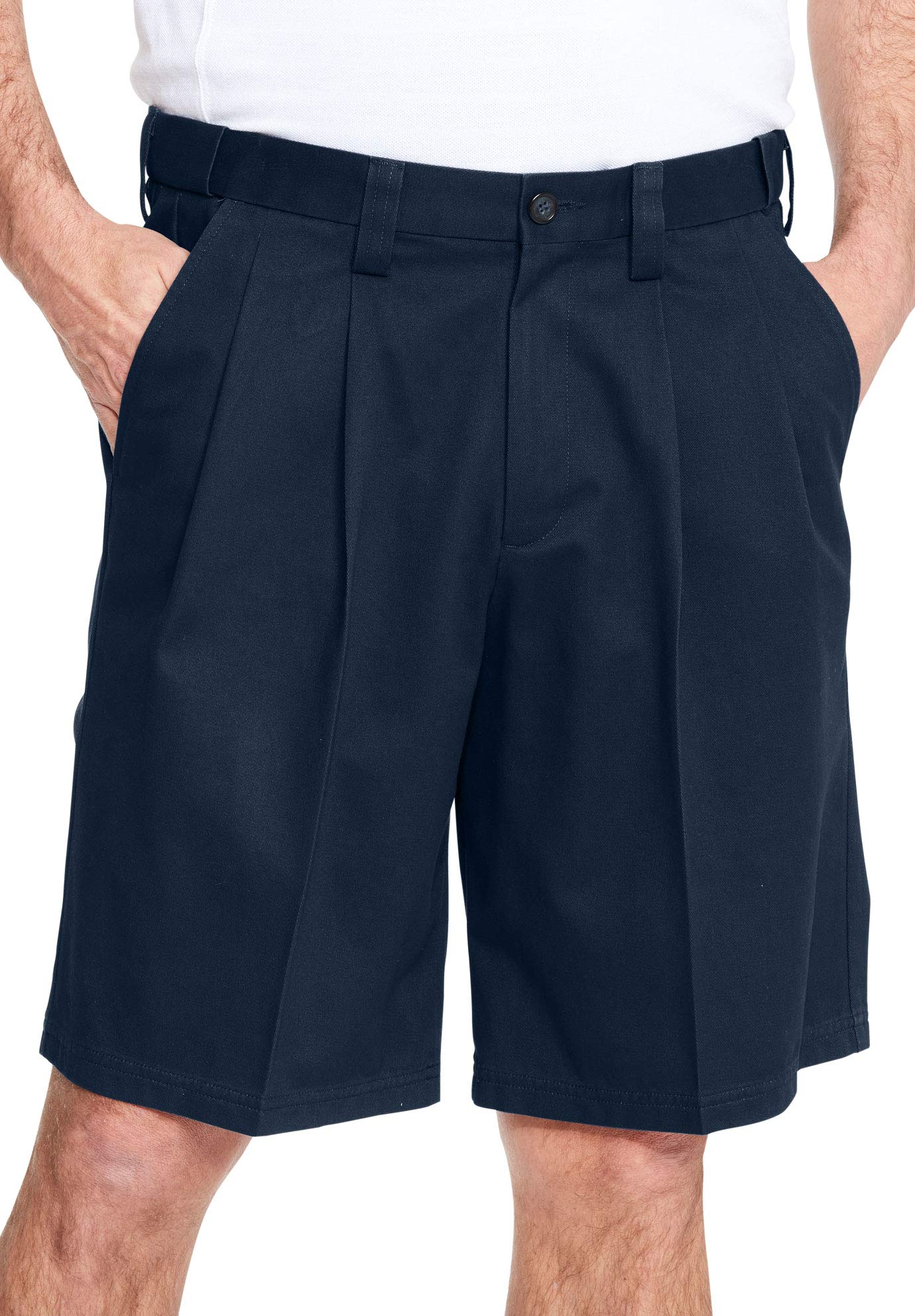 KingSize Men's Big & Tall Wrinkle-Free Pleated Front Shorts with Expandable Waist - Comfortable Casual Wear for Summer & Travel