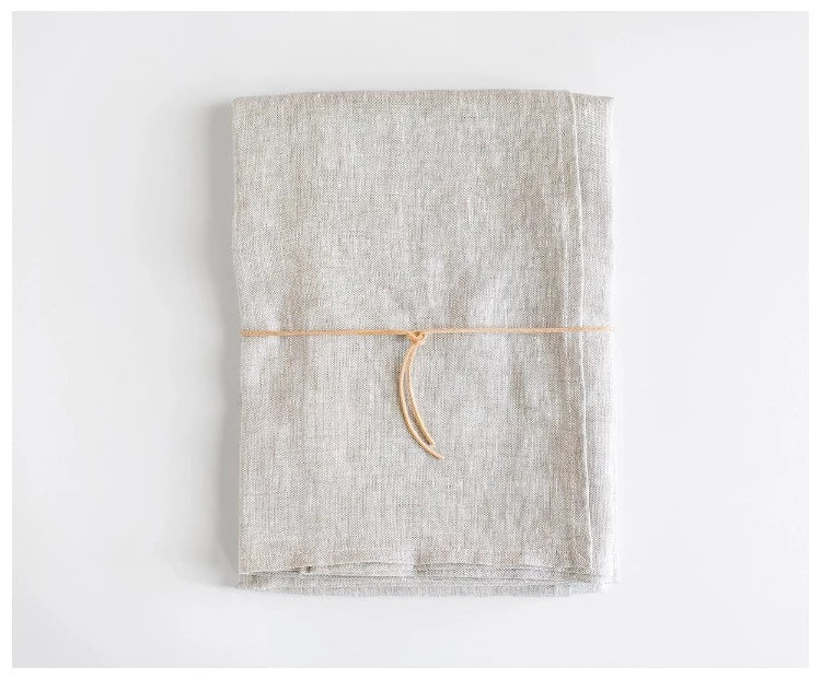 Premium Oatmeal Linen Tablecloth - Natural & Elegant Dining Table Cover for Farmhouse, Rustic & Boho Decor - Perfect for Dinner Parties, Weddings & Everyday Use