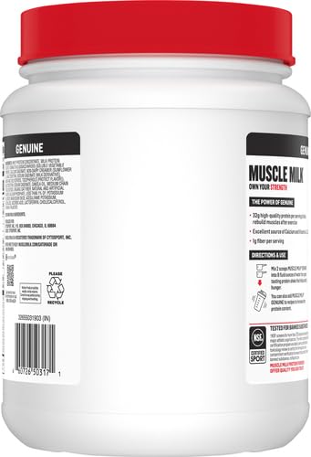 Muscle Milk Lean Muscle Vanilla Creme Protein Powder - 1.93lb (Pack of 1) | High Protein Shake for Muscle Recovery & Weight Gain | Post-Workout, Breakfast & Meal Replacement