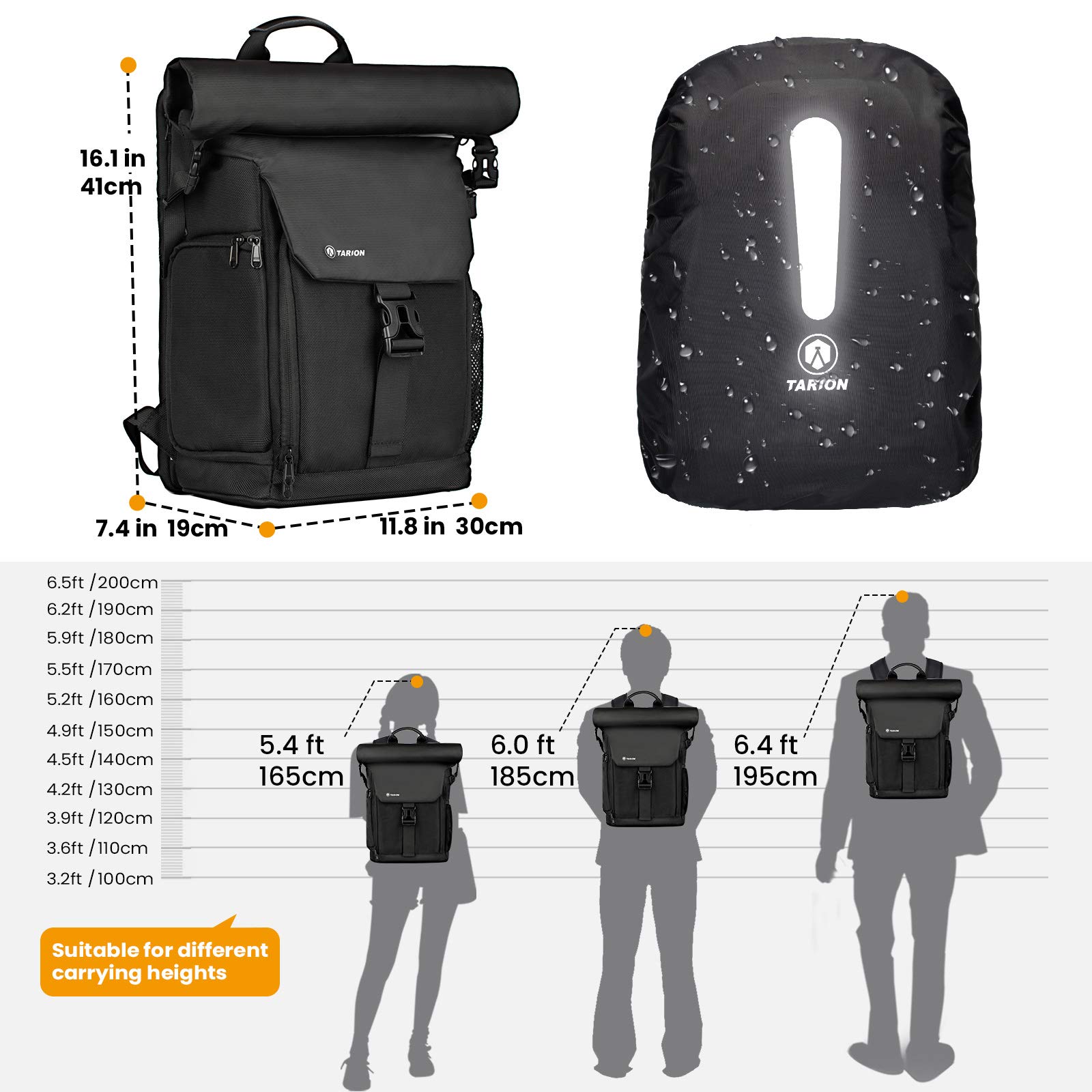 TARION Professional Camera Backpack - Waterproof DSLR/SLR Photography Bag with Anti-Shock Storage for Digital Cameras, Lenses & Accessories - Perfect for Travel, Hiking & Outdoor Photography