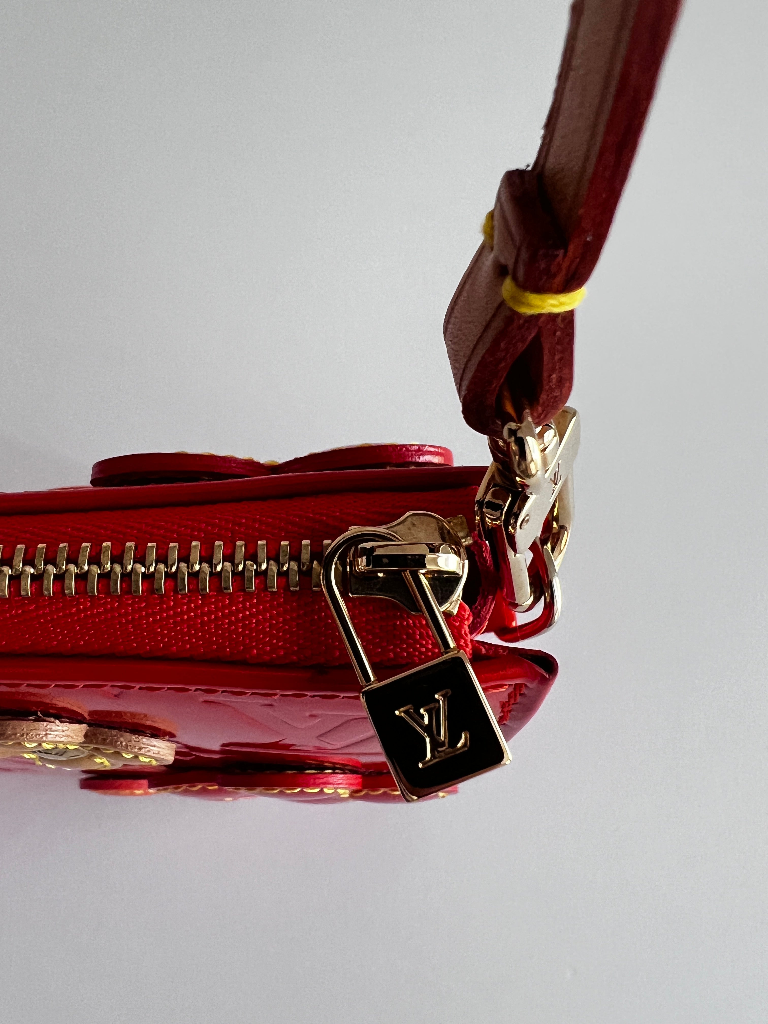 Authentic Louis Vuitton Orange Sunset Monogram Vernis Lexington Fleurs Pochette Bag - Luxury Evening Clutch for Women, Perfect for Parties & Special Occasions