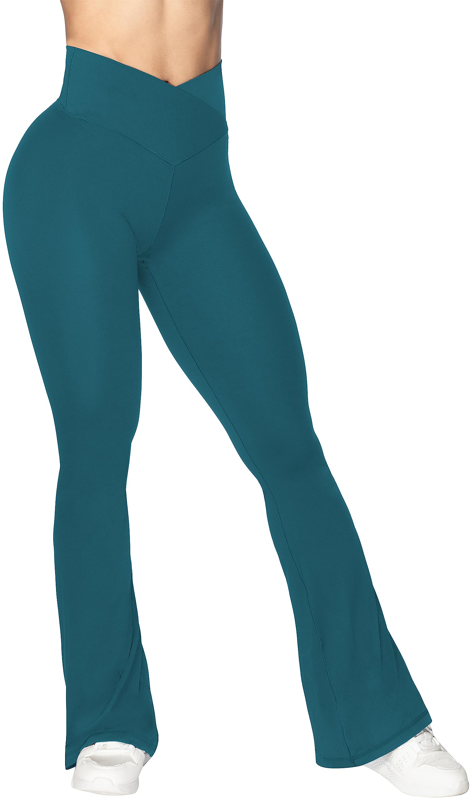 Sunzel Flare Leggings for Women - High Waisted Yoga Pants with Tummy Control, Wide Leg Crossover Design - Perfect for Yoga, Pilates, Workout & Casual Wear