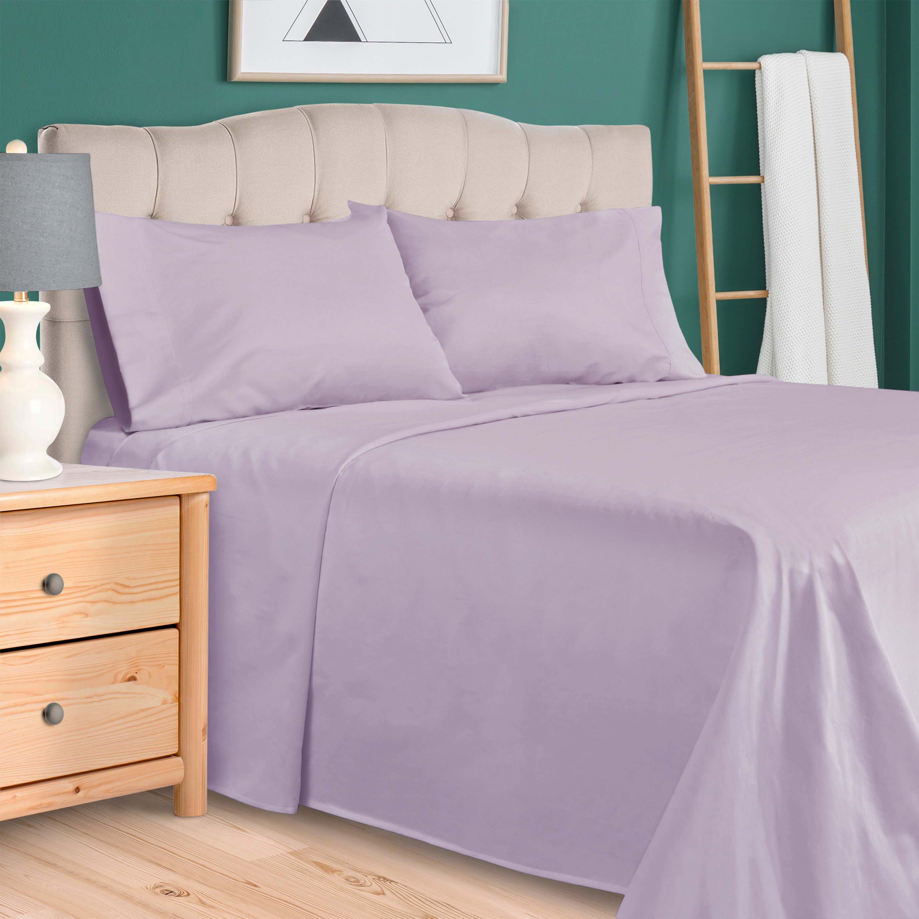 Premium 100% Egyptian Cotton 300 Thread Count Bed Sheet Set - Queen Size, 4-Piece (Flat Sheet, Fitted Sheet, 2 Pillowcases) - Soft, Breathable & Wrinkle-Resistant for Ultimate Comfort - Perfect for Luxury Hotels, Master Bedrooms & Guest Rooms