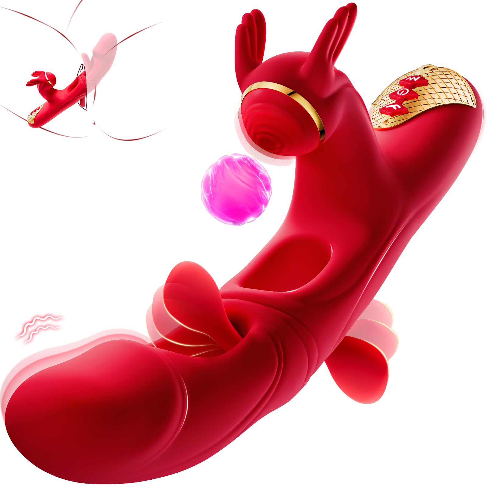 Premium Rabbit Vibrator for Women - 10 Powerful Vibration Modes & 7 Dual-Tongue Licking Stimulation, G-Spot & Clitoral Pleasure Sex Toy for Couples & Solo Play - Perfect for Romantic Nights & Self-Care Moments