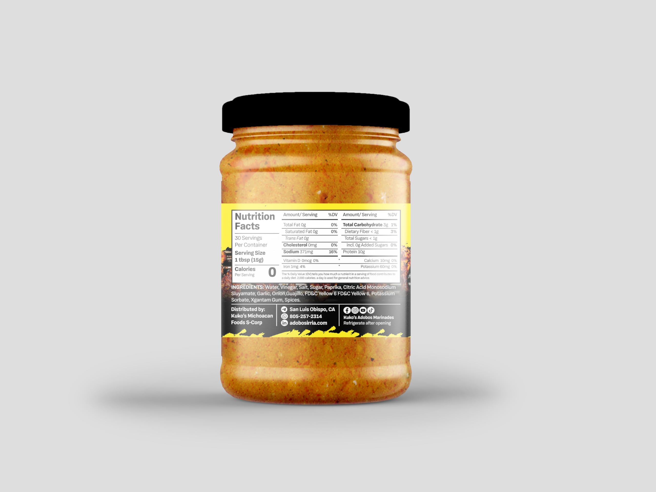 Authentic Pollo Asado Chicken Adobo Marinade - Yellow Amarillo Seasoning - 16oz Bottle - Perfect for Grilling, Roasting & Latin American Cuisine