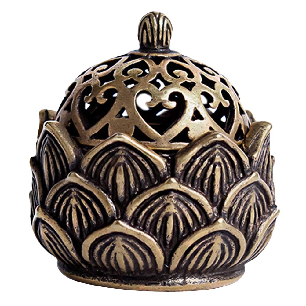 BESPORTBLE Decorative Copper Incense Burner - Handcrafted Aromatherapy Censer for Home, Office & Meditation - Elegant Desktop Decor (1PC) - Perfect for Relaxation, Yoga & Feng Shui Spaces