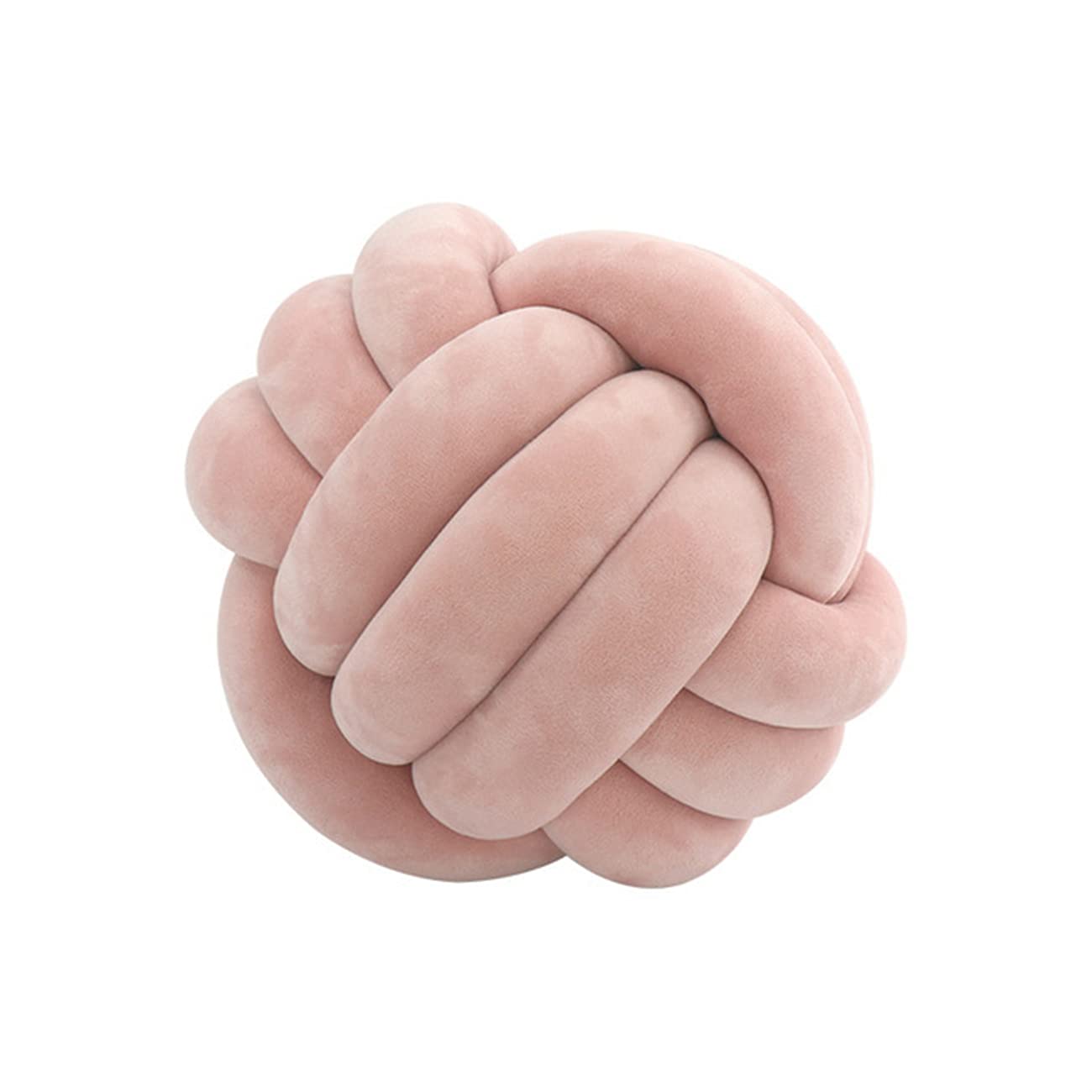 QIANFU Knot Pillow Ball Round Cushion - Soft Plush Decorative Pillow for Home Decor (10.6 Inch, Beige) - Perfect for Living Room, Bedroom & Nursery