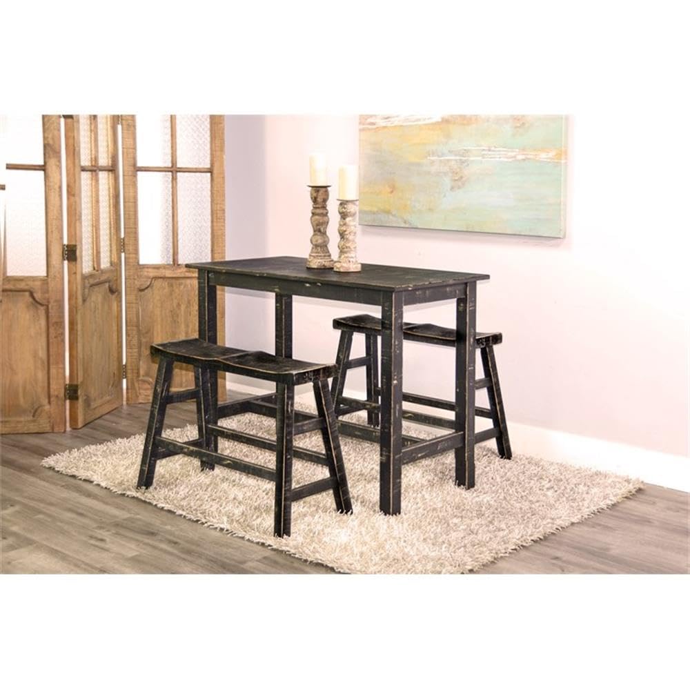 Sunny Designs Marina 24-Inch Farmhouse Style Mahogany Wood Bench in Black Sand - Perfect for Entryway, Dining Room, or Bedroom Decor