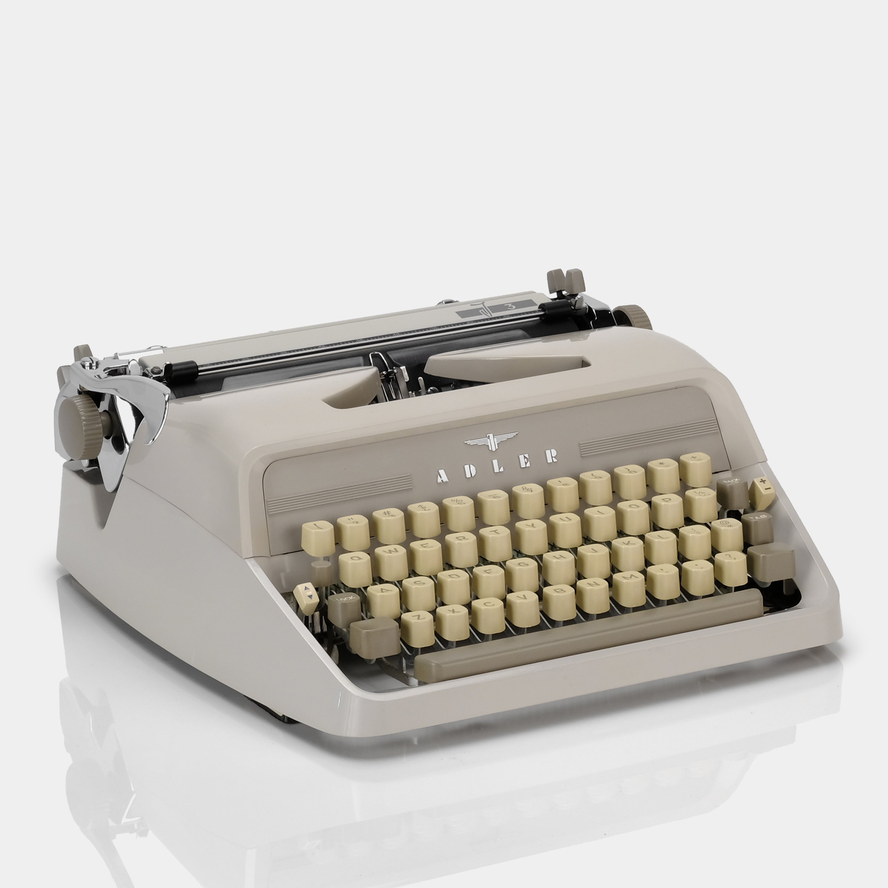 Vintage Adler J3 Beige Manual Typewriter with Carrying Case - Perfect for Writers, Collectors & Retro Office Decor