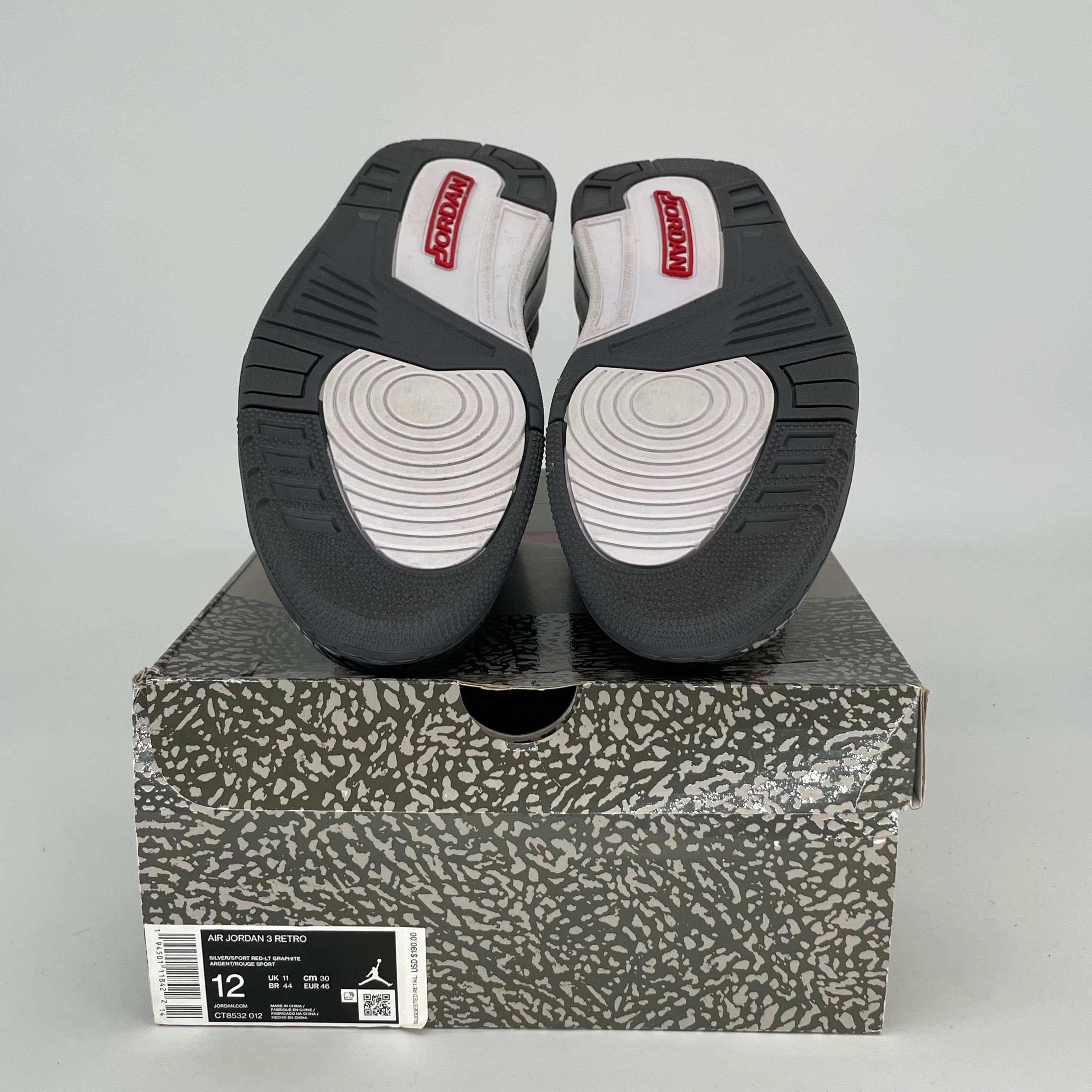 Air Jordan 3 Retro 'Cool Grey' Men's Basketball Shoes Size 12 - Style CT8532-012 | Perfect for Streetwear, Sneaker Collectors & Casual Wear