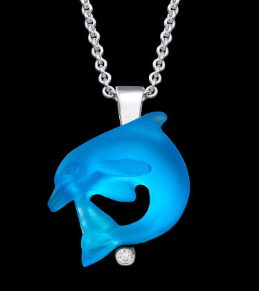 14K White Gold Diamond Dolphin Pendant Necklace - Elegant Jewelry Gift for Women - Perfect for Anniversaries, Birthdays & Special Occasions