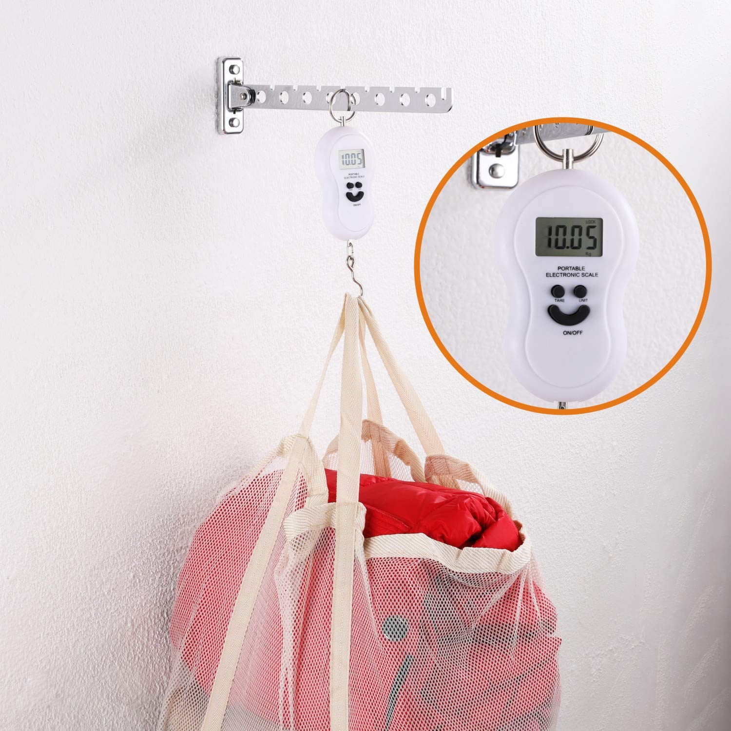 Stainless Steel Wall Mount Laundry Hanger & Dryer Rack - Collapsible Clothes Hanger for Small Spaces, Bathroom, Dorm & RV - Space Saving Folding Hooks (1 Pack) - Perfect for Apartments, Laundry Rooms & Tight Spaces