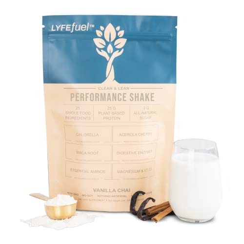 LyfeFuel Vegan Protein Powder - Plant-Based Protein Shake with BCAA, Greens & Superfoods for Muscle Recovery, Sports Performance & Lean Muscle Growth | Vanilla Flavor, 24 Servings | Post-Workout, Meal Replacement & Healthy Lifestyle Supplement