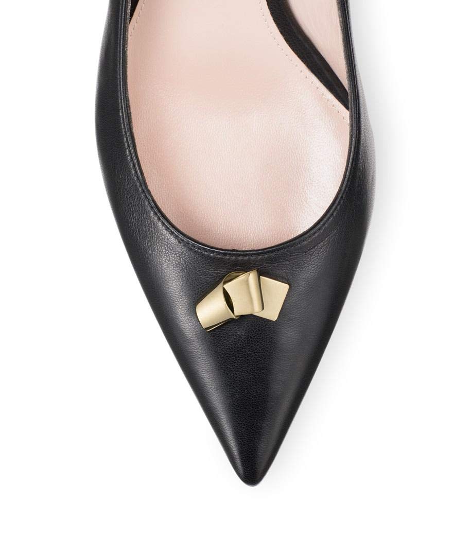 Stuart Weitzman Women's The Microknot Pointe Pump - Black Size 8 M | Elegant Pointed Toe Heels for Office, Party & Special Occasions