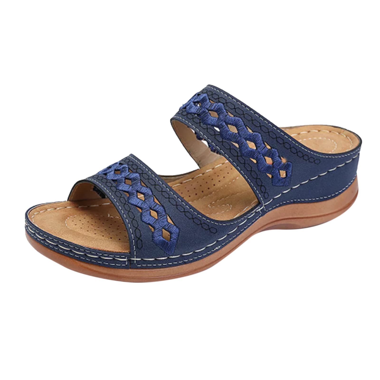 Sparkly Women's Wedding Sandals - Summer Strap Slippers & Fashion Wedge Heel Shoes for Bridal Party, Beach, and Casual Outings