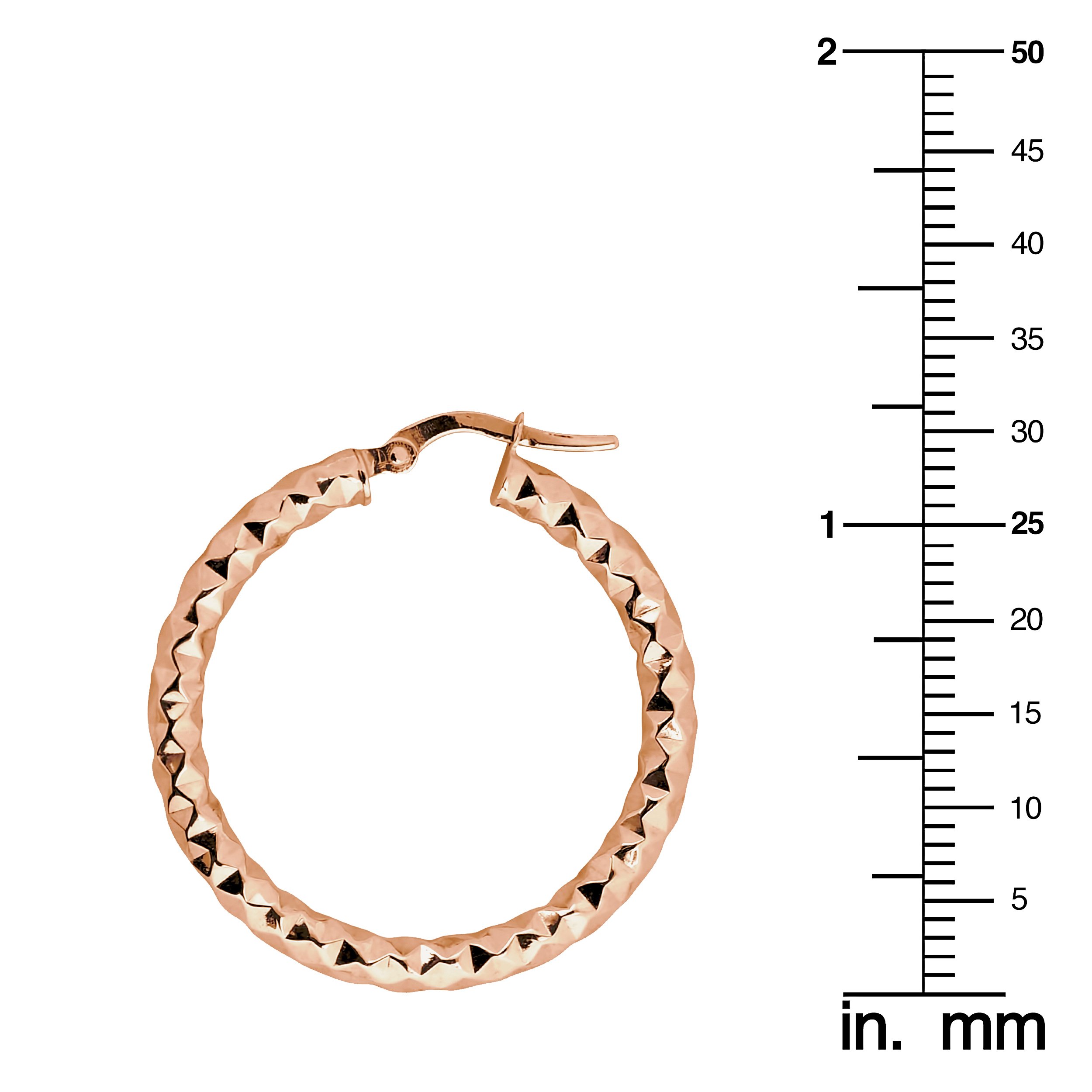 10K Gold 25mm Diamond-Cut Round Hoop Earrings for Women - Hypoallergenic Luxury Hoops - Perfect for Everyday Wear, Parties & Special Occasions