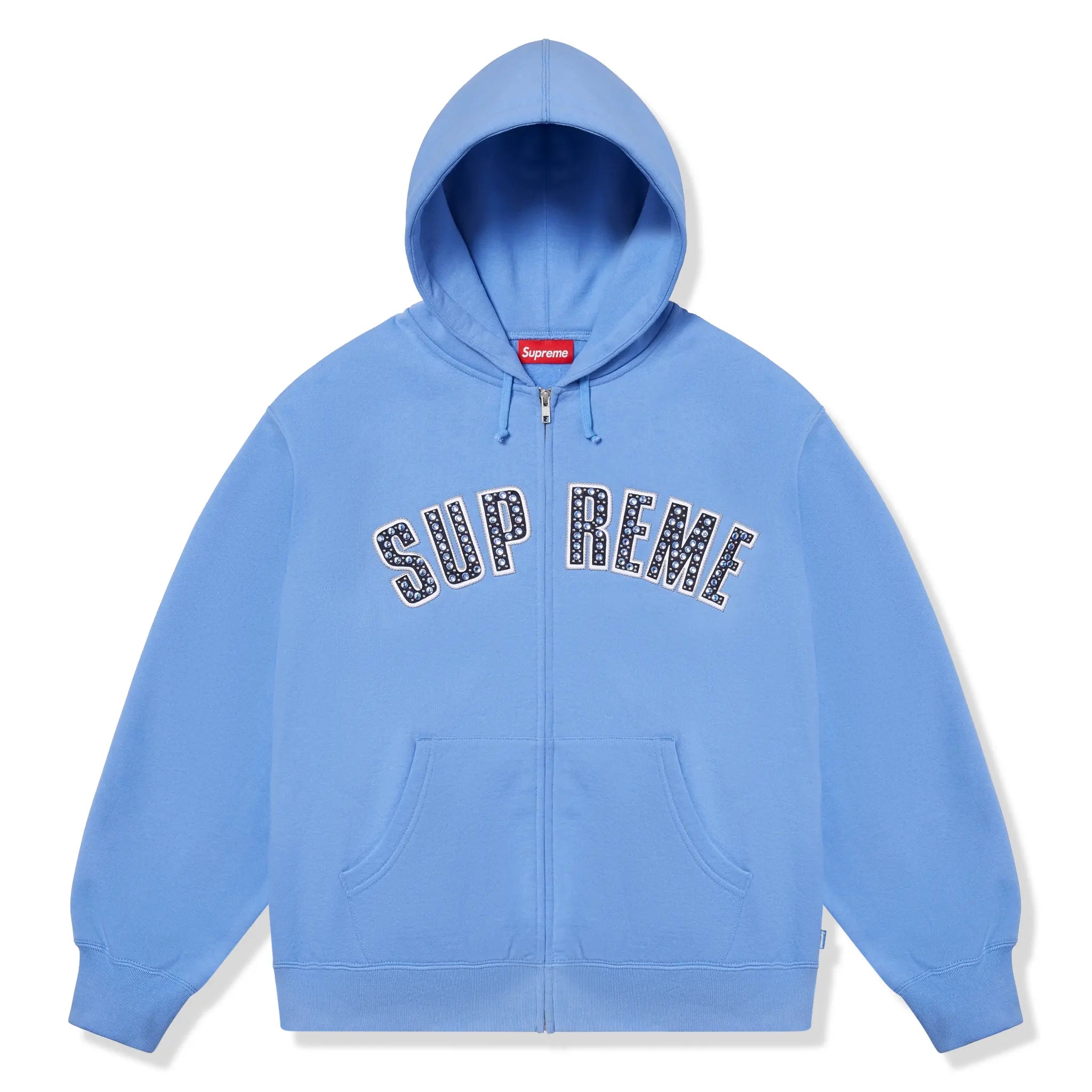 Supreme x B.B. Simon Light Blue Zip Up Hooded Sweatshirt - Streetwear Fashion for Men, Casual Wear & Urban Style