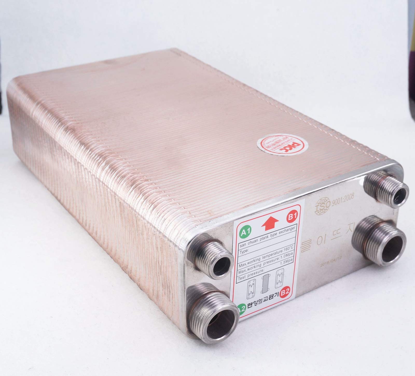Stainless Steel 100 Plate Wort Chiller Cooler - SUS 304 Heat Exchanger for Home Brewing Beer & Wine Making | Perfect for Craft Breweries & DIY Fermentation