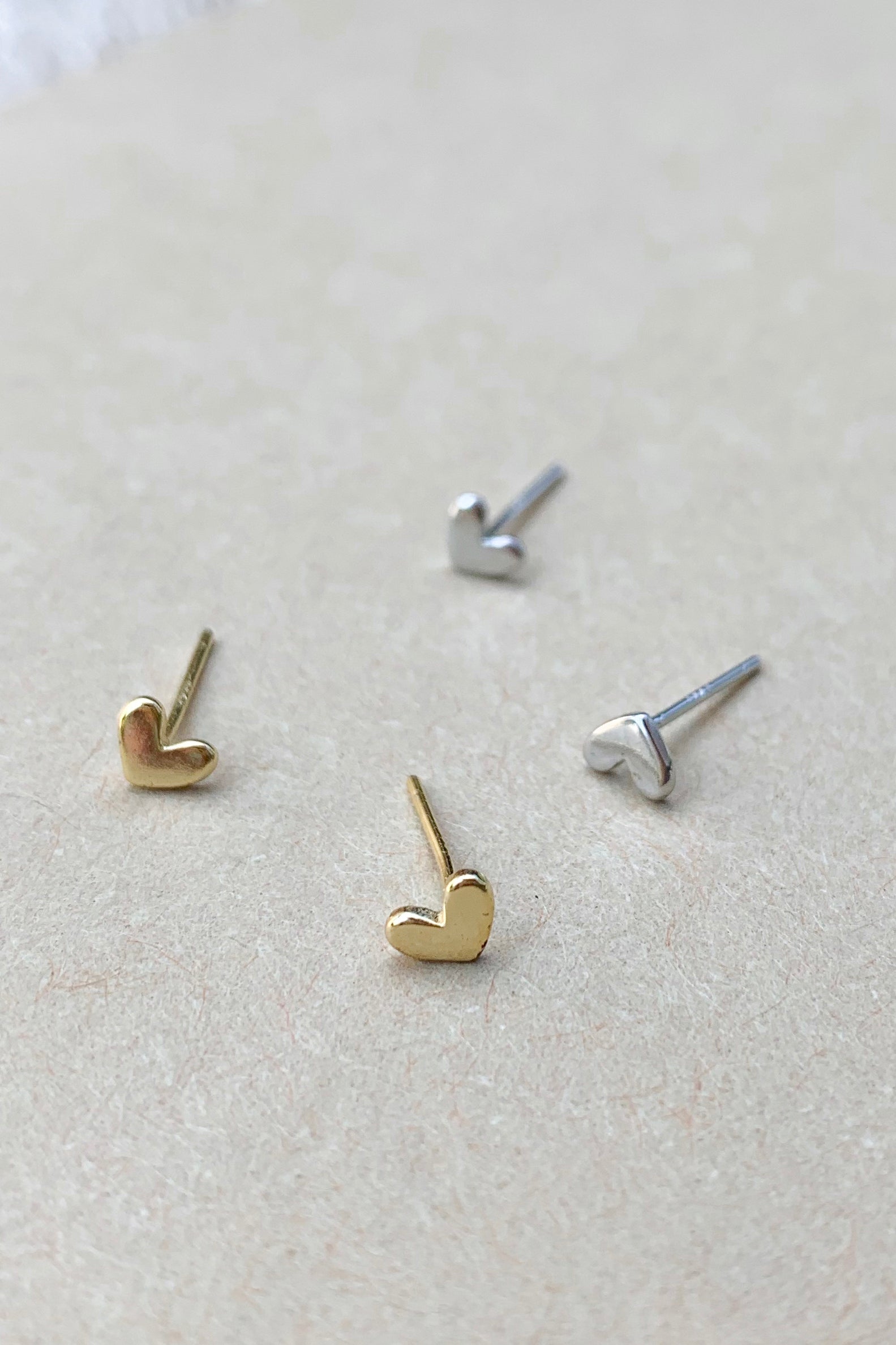 14K Gold Plated Silver Heart Tiny Earrings - Elegant Bridal Party Gifts for Women - Perfect for Weddings, Anniversaries & Special Occasions
