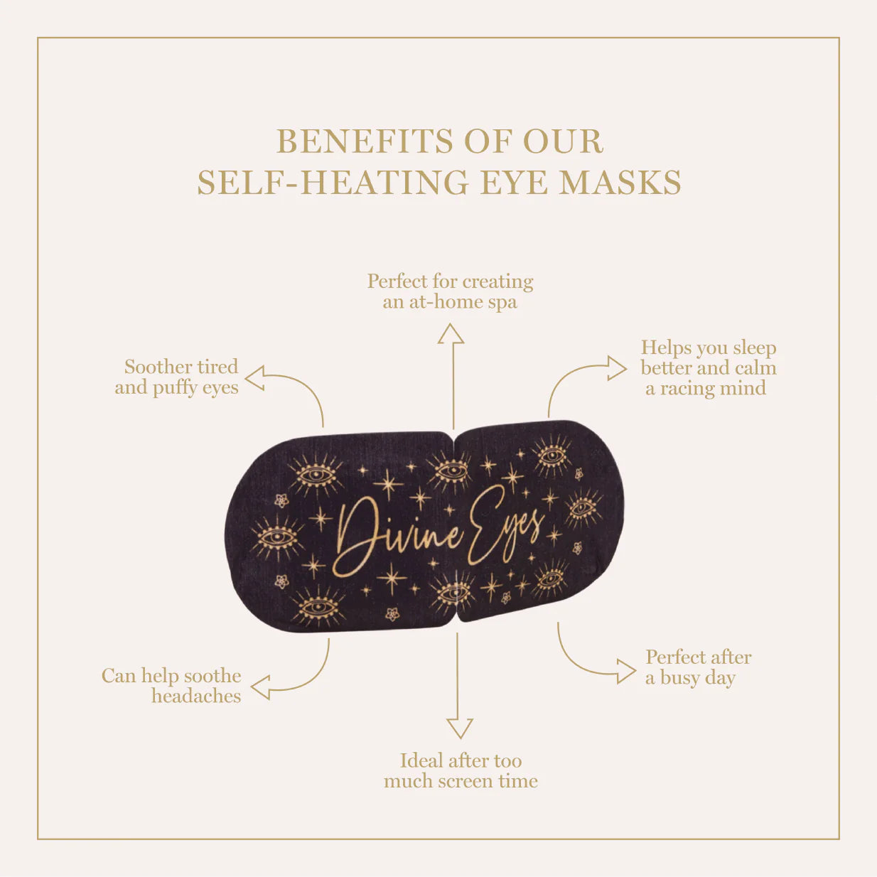 Divine Eyes Self Heating Eye Mask for Relaxation & Stress Relief - 1 Count - Soothing Warmth for Dry Eyes, Insomnia & Travel Comfort