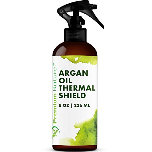 Moroccan Argan Oil Heat Protectant Spray for Hair - Prevents Damage, Dryness & Breakage from Flat Iron & Straightening - 8oz Travel Size Hair Spray for Split Ends & Frizz - Perfect for Styling, Blowouts & Daily Hair Care