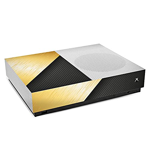 Premium Xbox One S Skin Sticker - Matte Black & Metallic Gold Design | Compatible with Microsoft Xbox All Digital Edition | Perfect for Gaming, Protection & Personalization