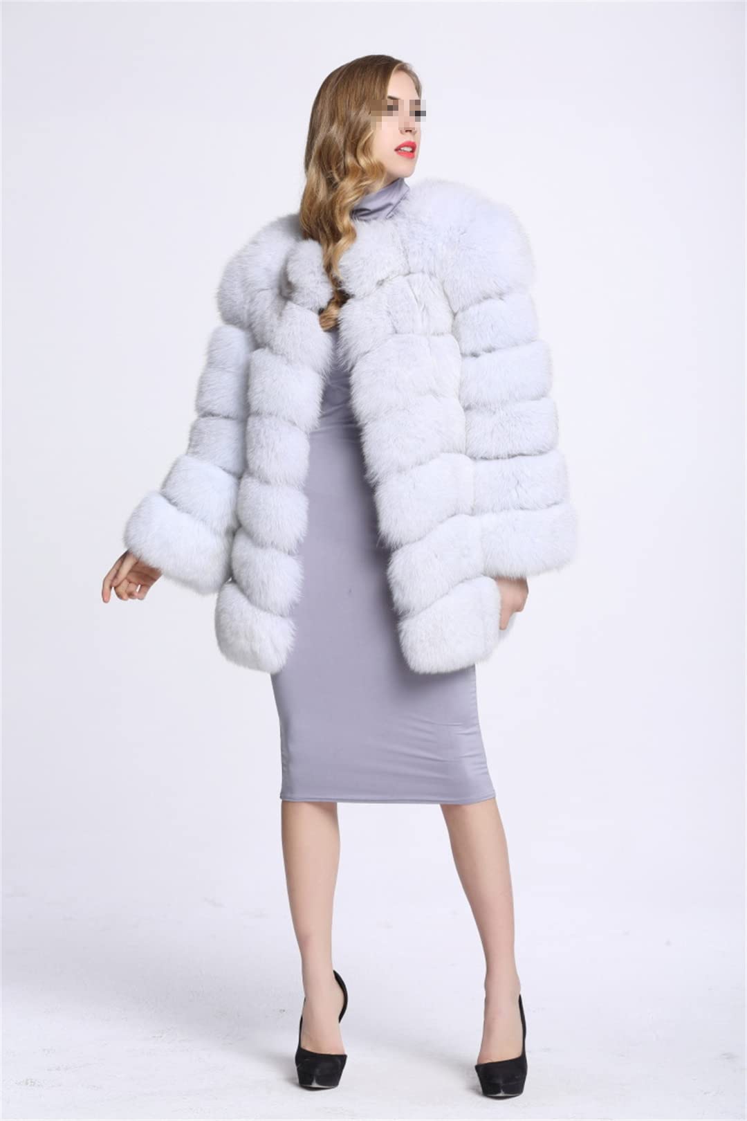 Women's Winter Plus Size Faux Fur Coat - Warm Long Sleeve Fluffy Jacket Parka for Cold Weather | Cozy Outerwear for Casual Outings & Holiday Events