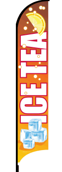 Custom Feather Flag Banner - High Quality ICE TEA Design for Outdoor Advertising, Events & Sports Games - Perfect for Business Promotion, Grand Openings & Tailgating Parties