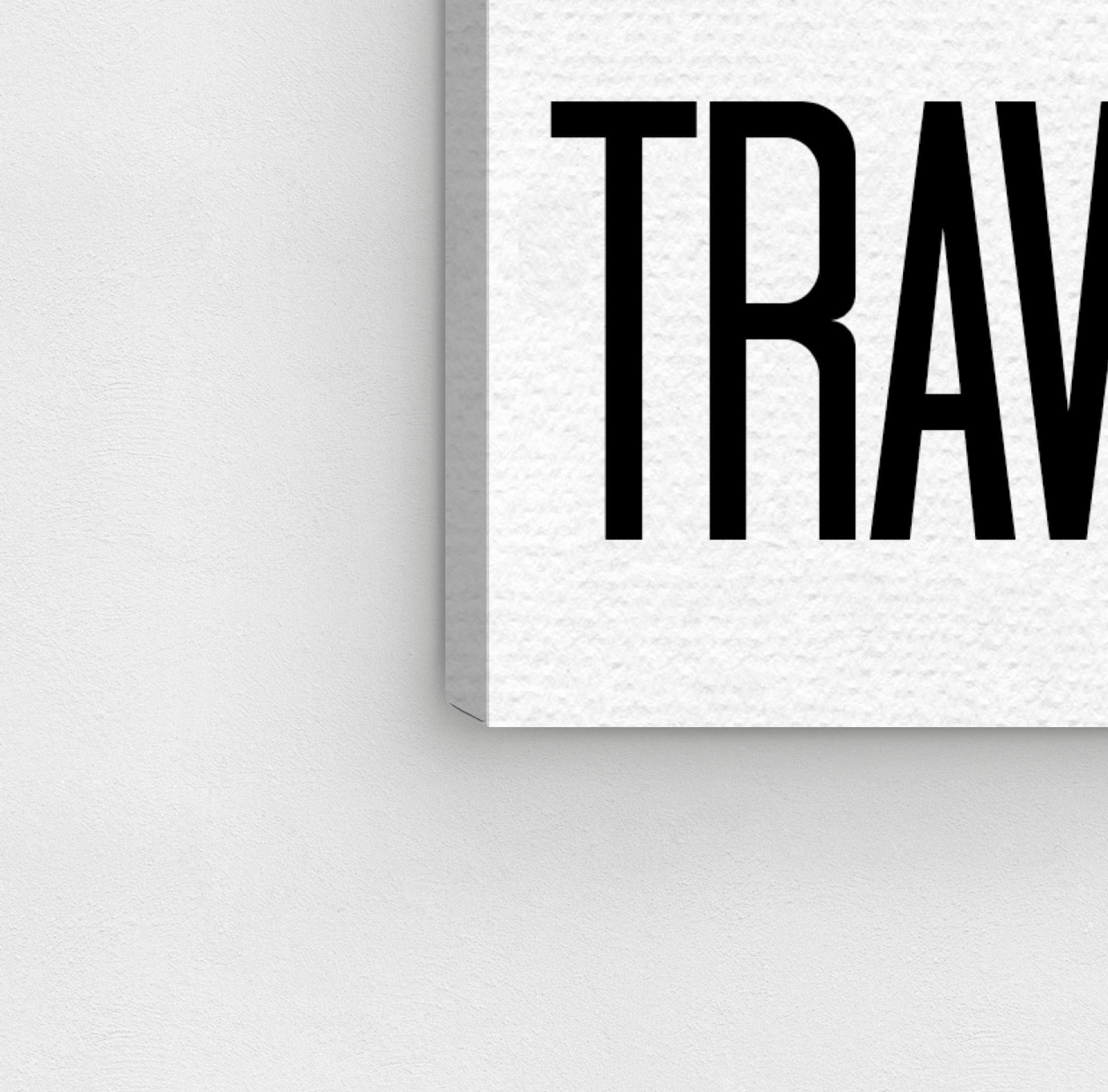 Oliver Gal Artist Co. 'Travel Harder' Typography Wall Art Canvas Print - 30x30 Inch Black & White Home Decor for Living Room, Bedroom & Office