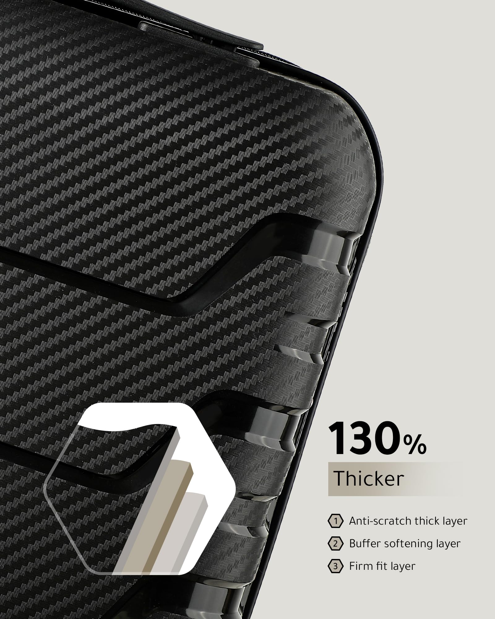 LUGGEX 28 Inch Expandable Hardshell Spinner Luggage - Lightweight Polypropylene Large Suitcase with 360° Wheels (Black) for Travel, Business Trips & Vacation Packing
