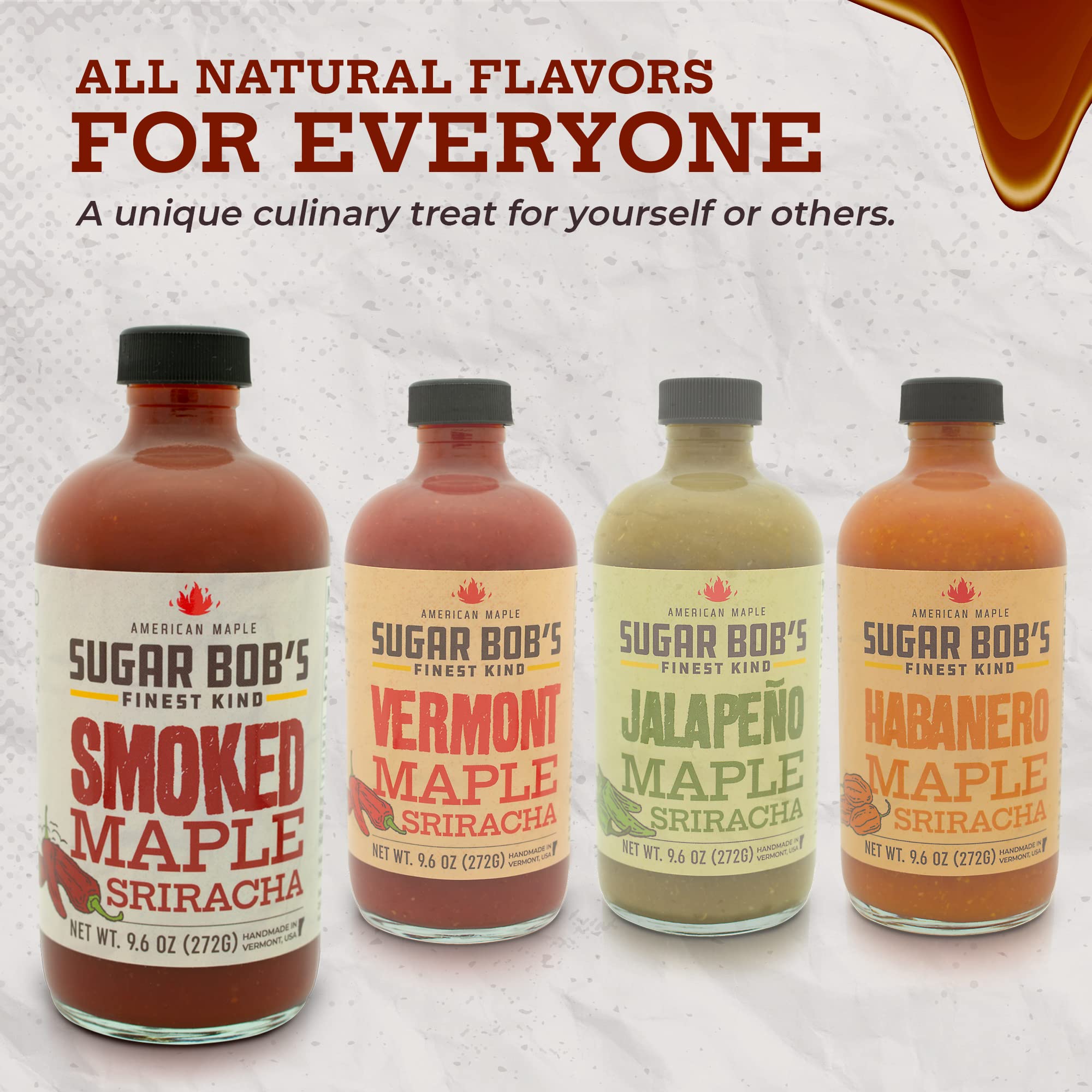 Vermont Smoked Maple Sriracha Hot Sauce - All Natural, Gluten-Free, Non-GMO - 8 fl oz Bottle - Perfect for Wings, Burgers, Tacos & BBQ