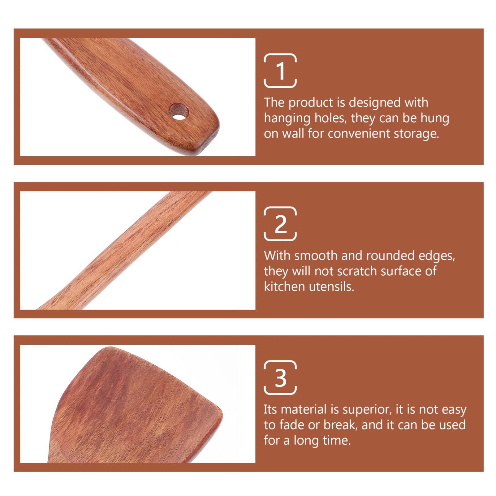 HEMOTON 2-Pack Wooden Spatula Set - Square Turner, Cooking Utensil, Kitchen Fish Spatula with Long Handle for Baking, Frying & Serving - Perfect for Non-Stick Pans & Everyday Cooking