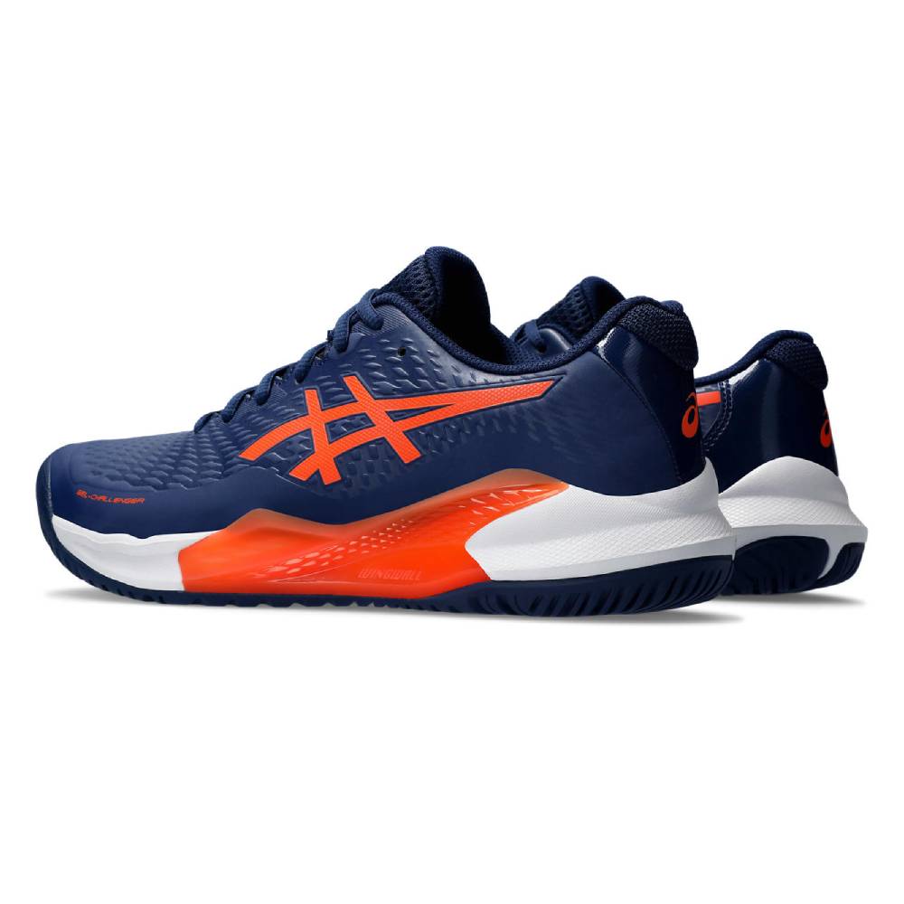 ASICS Gel Challenger 14 Men's Tennis Shoes - Lightweight Performance Court Shoes for Men with Shock Absorption (Blue/Orange) | Ideal for Competitive Tennis Matches & Training Sessions