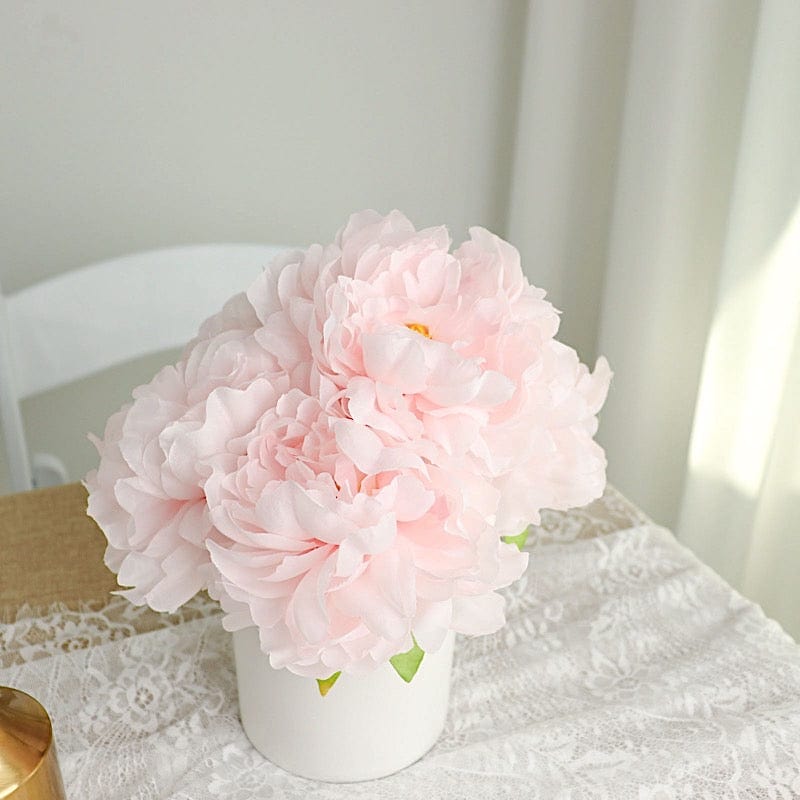 2 Bushes 17 Silk Artificial Peony Flowers Bouquets - Realistic Fake Peonies for Home Decor, Wedding Centerpieces & Party Arrangements