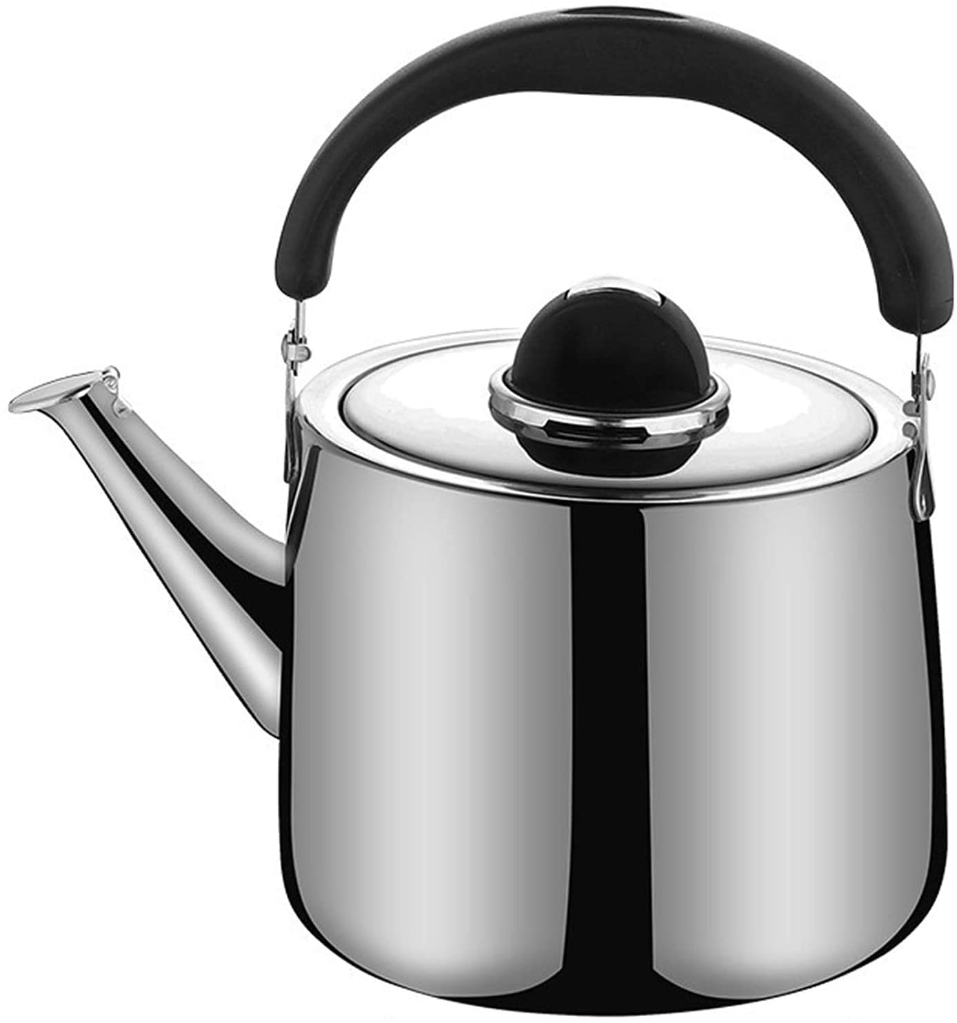 Stainless Steel 3L Whistling Tea Kettle with Anti-Scald Handle - Induction Compatible Camping Kettle for Gas, Electric & Stovetop Use - Perfect for Home, Office, Travel & Outdoor Adventures (Silver)