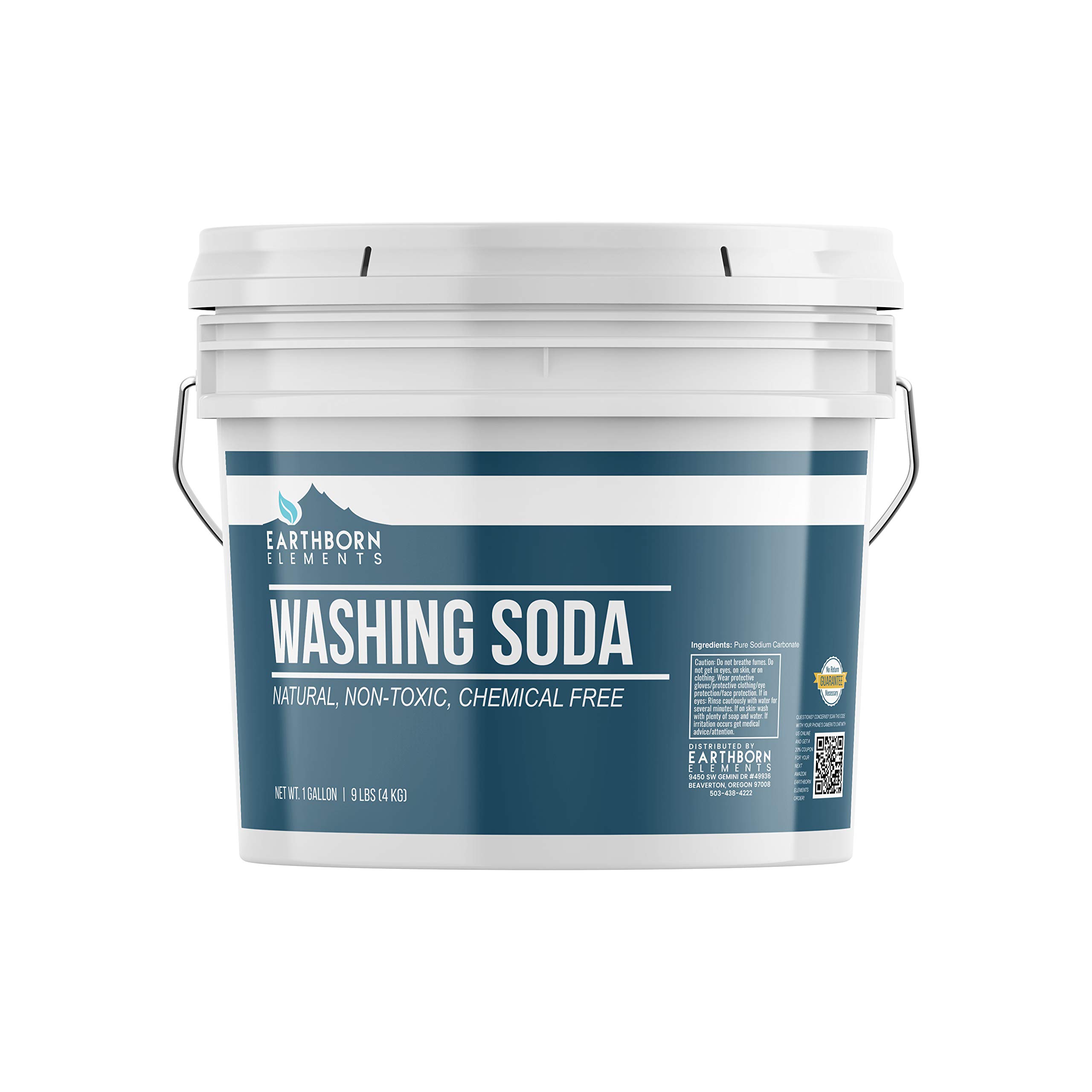 Earthborn Elements Borax Powder, Washing Soda & Soap Flakes 3-Pack (1 Gallon Each) | Multi-Purpose Cleaning & Laundry Supplies | Resealable Buckets | Perfect for DIY Detergents, Household Cleaning & Stain Removal