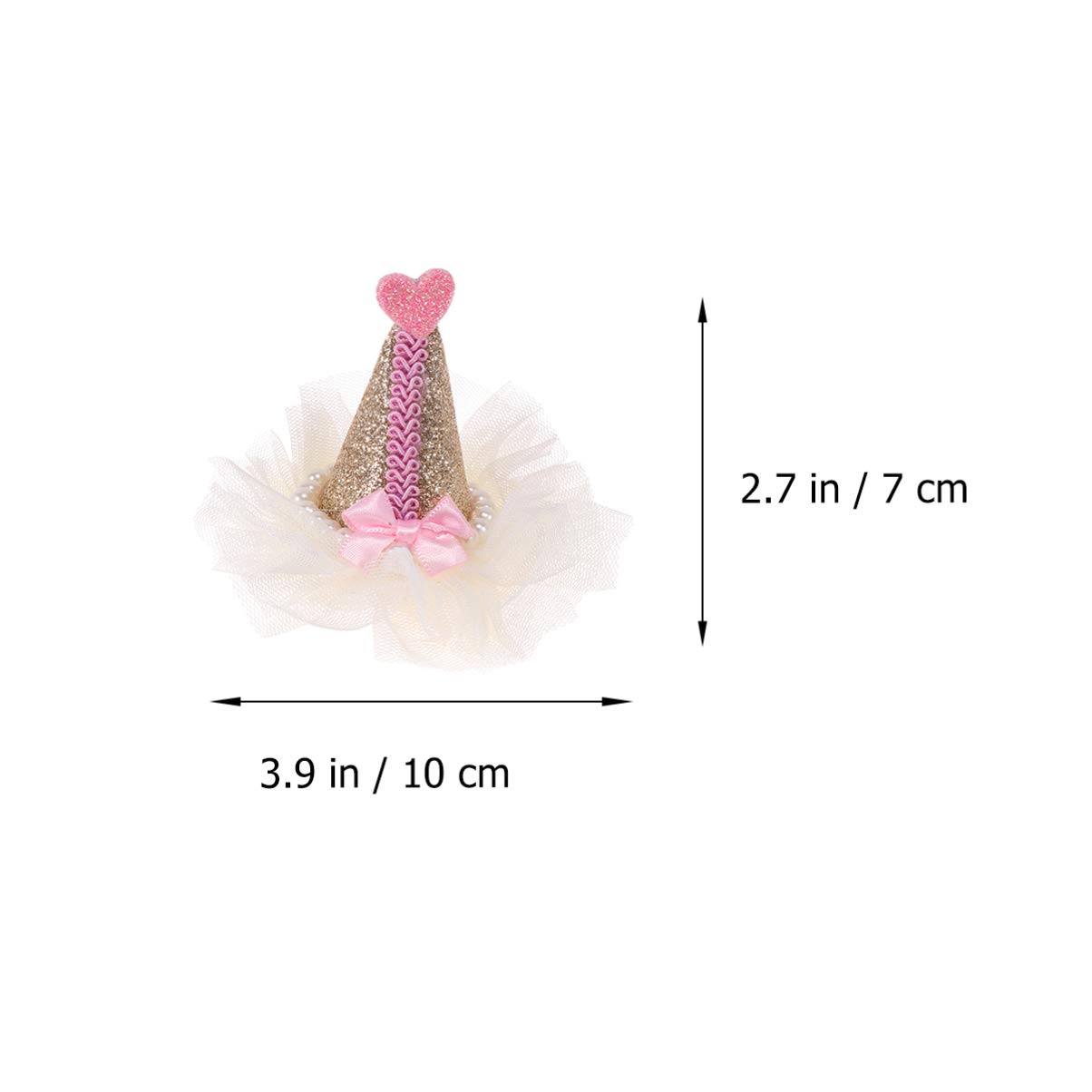 POPETPOP Gold Hair Clips & Dog Birthday Hat - Cute Princess Pet Costume Headbands for Small Dogs & Cats | Perfect for Pet Birthday Parties, Photo Shoots & Dress-Up Play