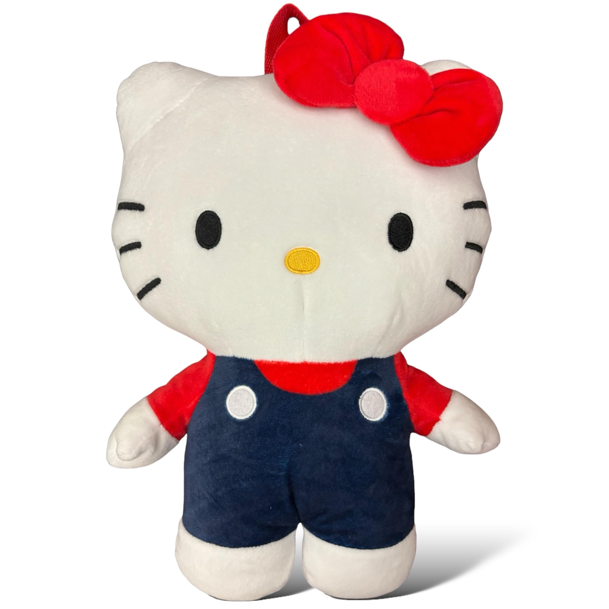 Hello Kitty Girls Red Plush Backpack for Kids - 13 Inch Cute Mini Backpack with Adjustable Strap, Kawaii School Bag for Girls, Perfect for School, Travel & Daily Use