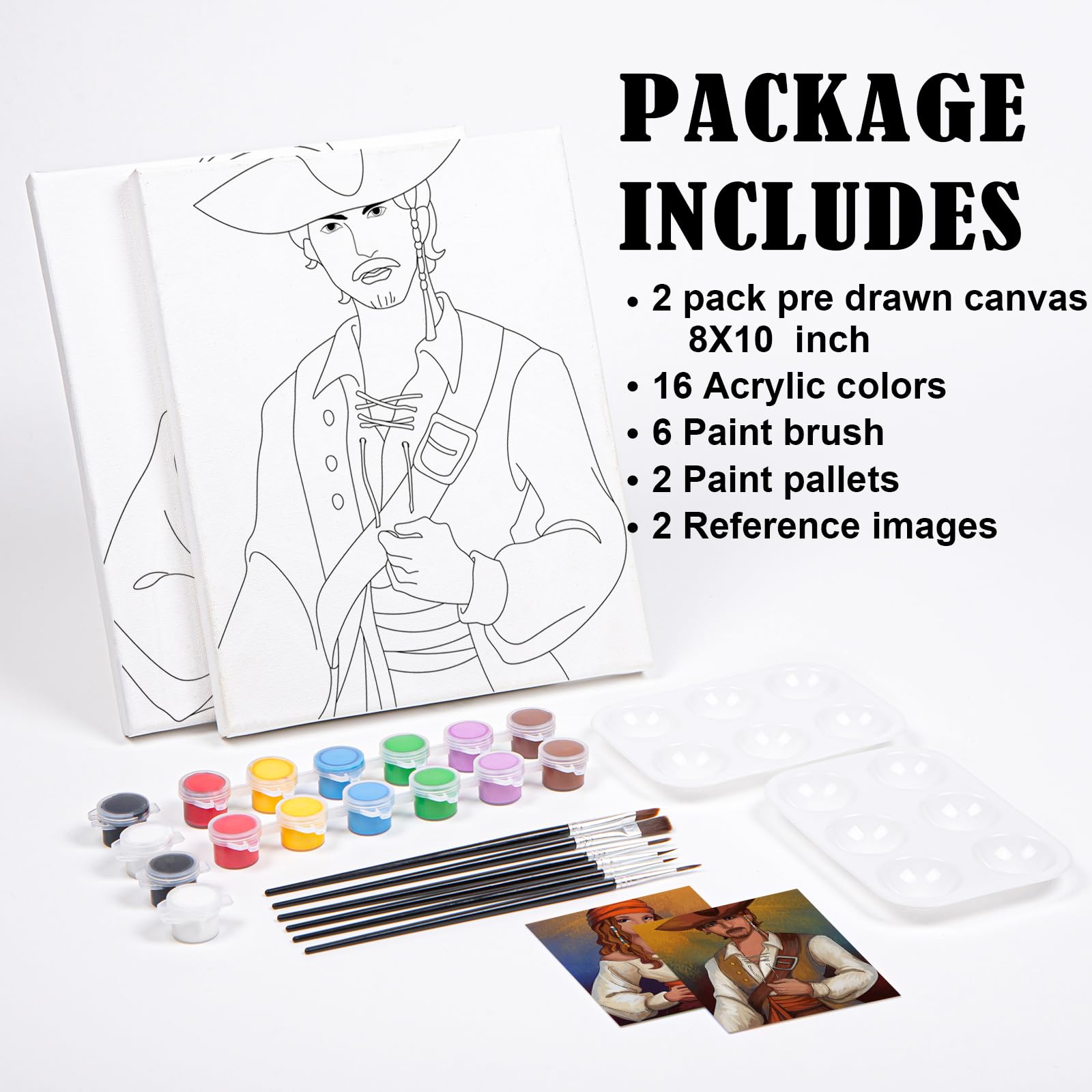 Pre-Drawn Canvas Painting Kit for Adults - DIY Sip & Paint Set with Halloween Theme (8x10) | Perfect for Date Nights, Paint Parties & Creative Home Decor